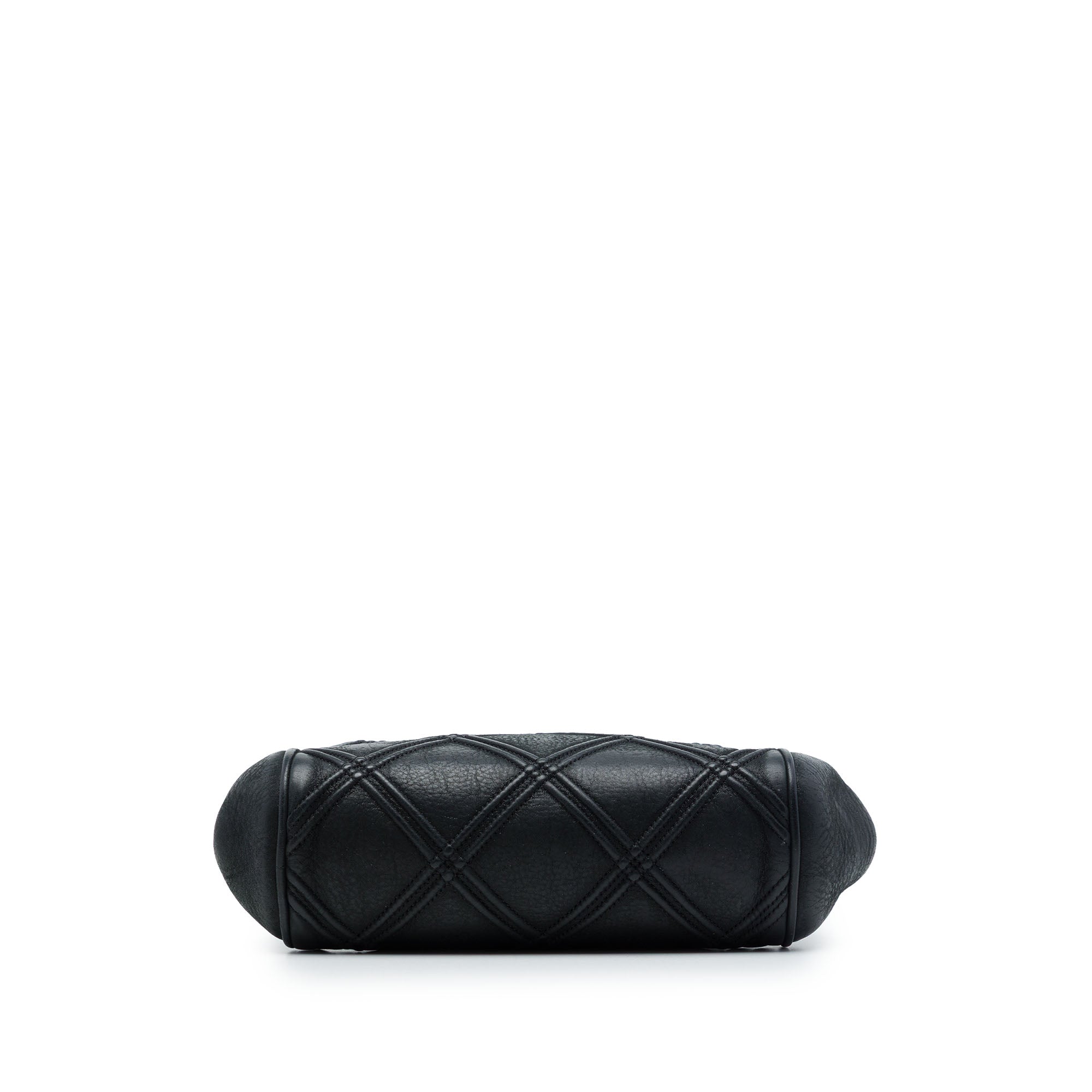 Chanel CC Quilted Lambskin Double Stitch Kiss Lock Clutch with Chain - image 3