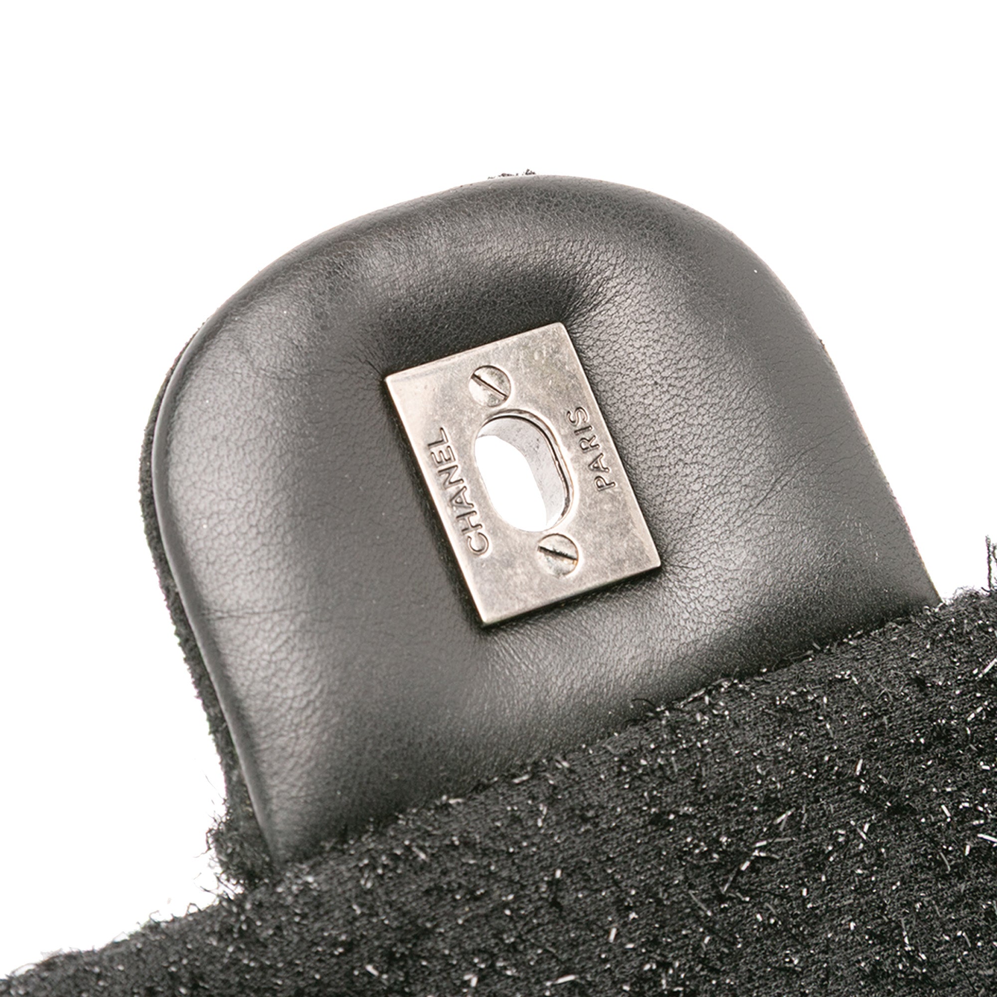 Chanel Jumbo Classic Patchwork Tweed Faux Fur Single Flap - image 11