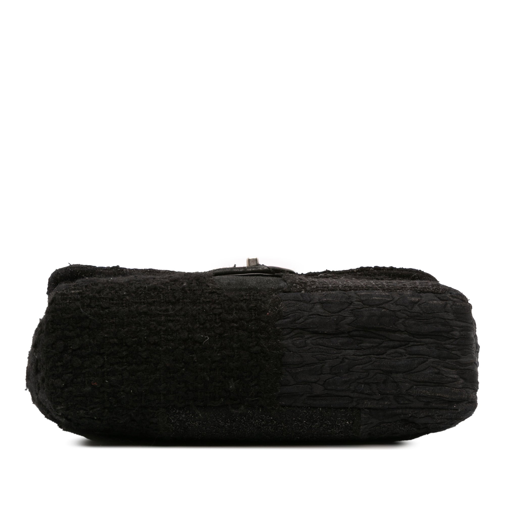 Chanel Jumbo Classic Patchwork Tweed Faux Fur Single Flap - image 3