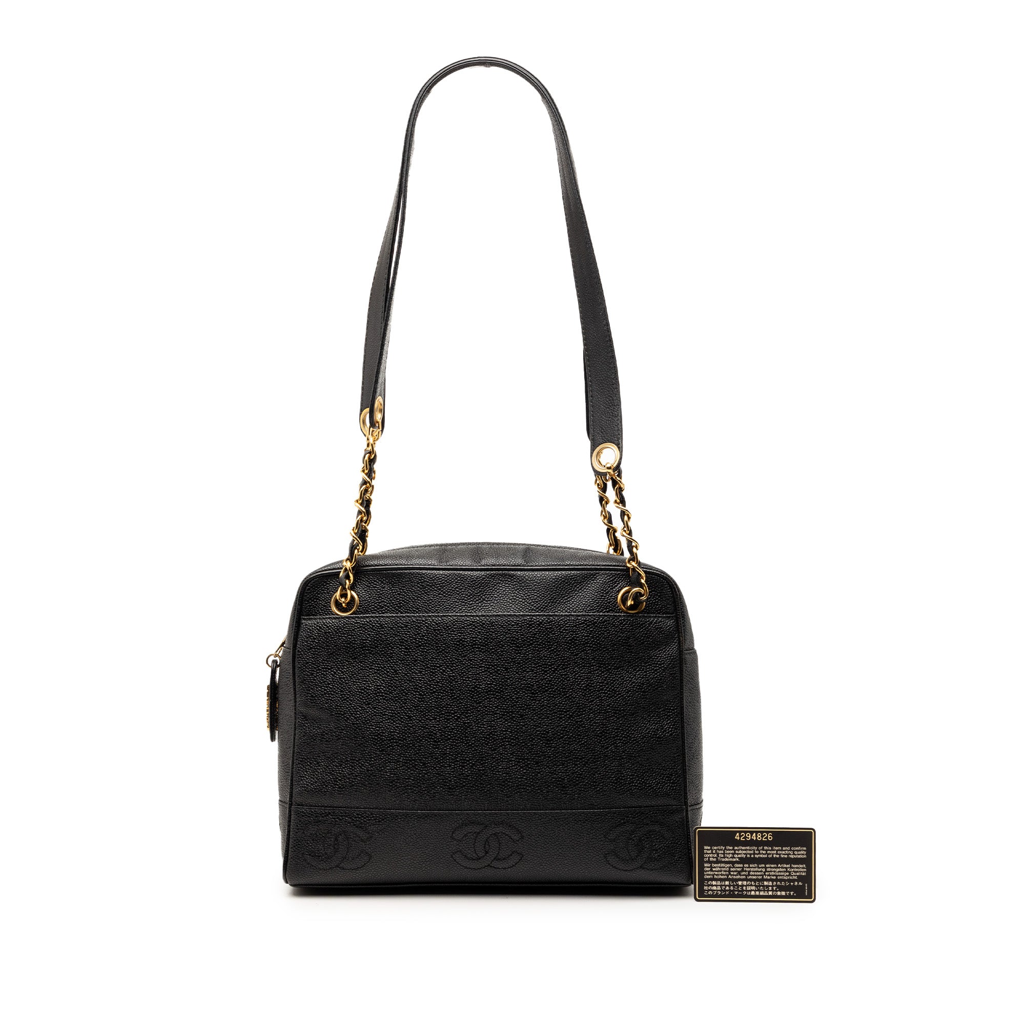 Chanel Triple CC Caviar Zip Tote - image 8