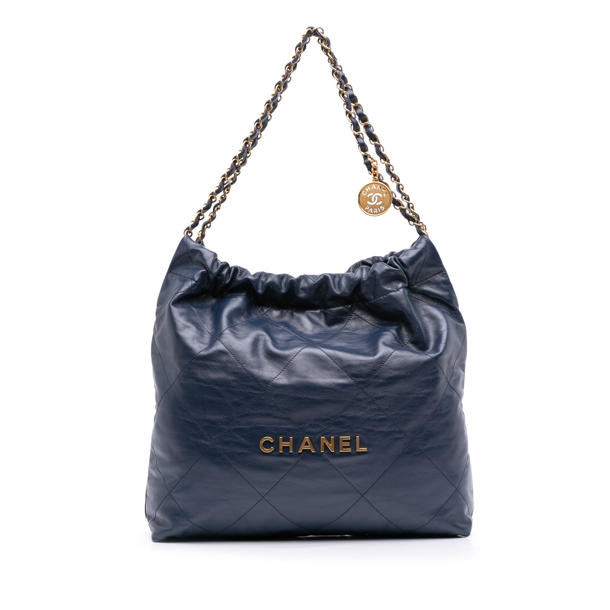 Chanel Small Quilted Shiny Calfskin 22 Tote - image 1