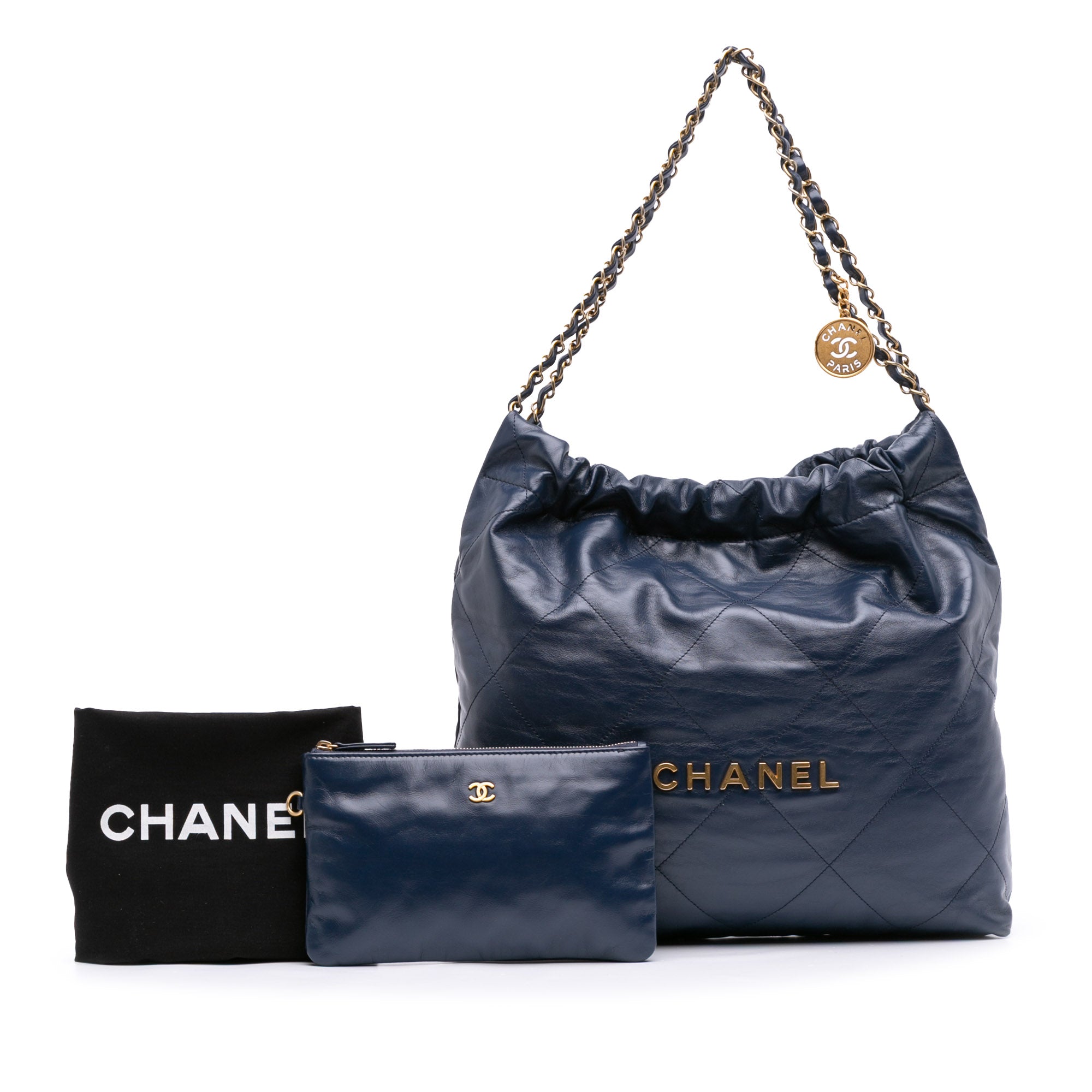 Chanel Small Quilted Shiny Calfskin 22 Tote - image 11