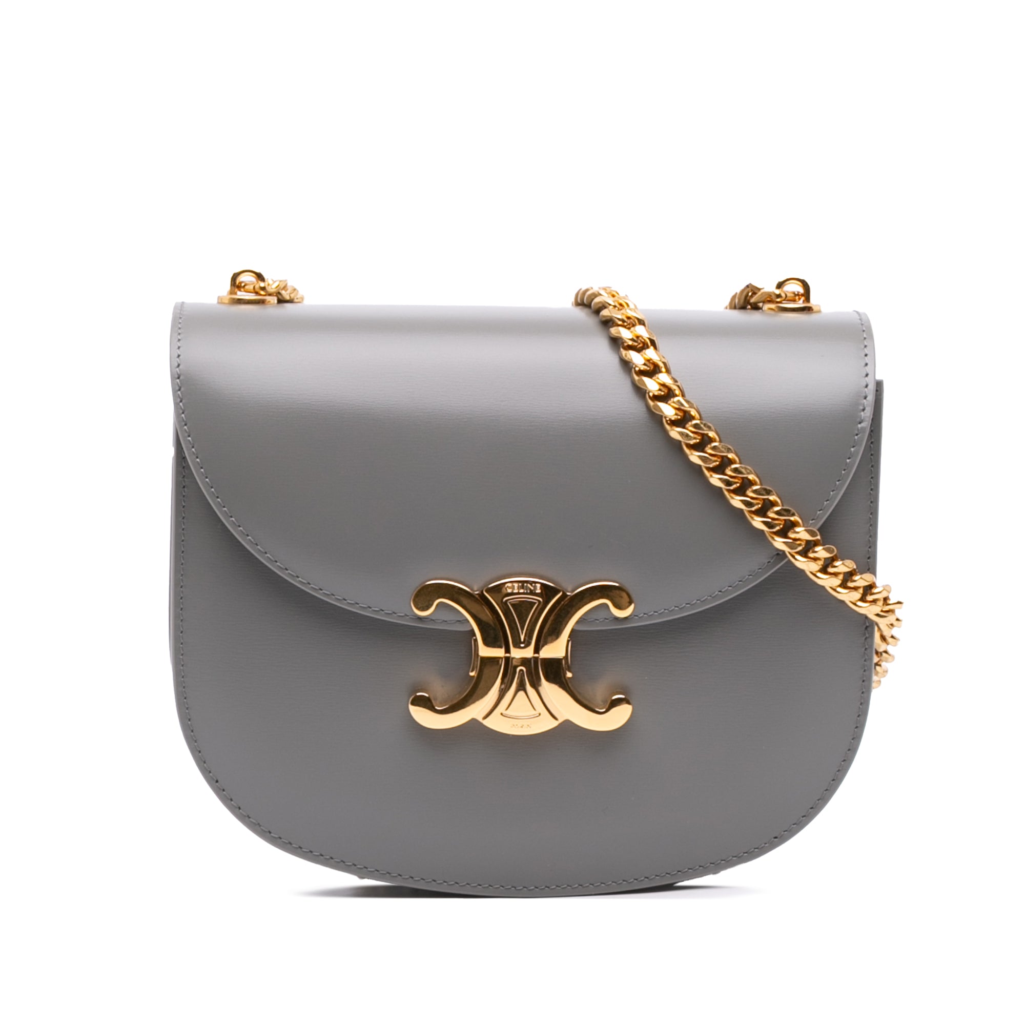 Celine Teen Shiny Calfskin Triomphe Besace Clea Chain Crossbody - image 1