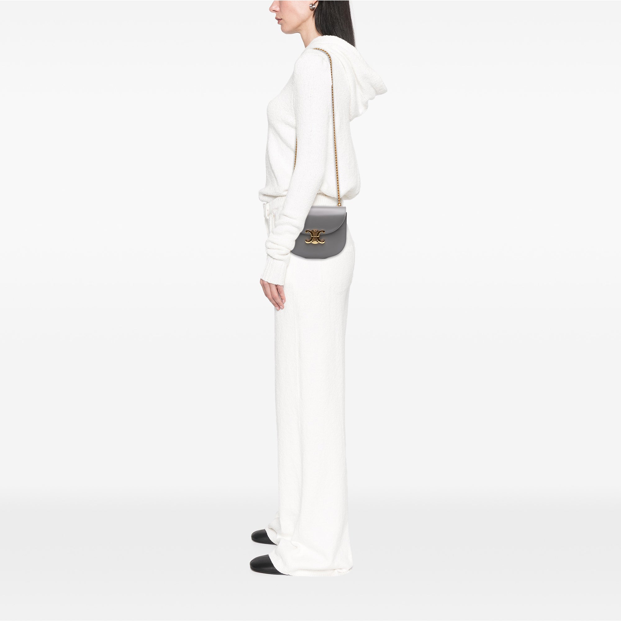 Celine Teen Shiny Calfskin Triomphe Besace Clea Chain Crossbody - image 6