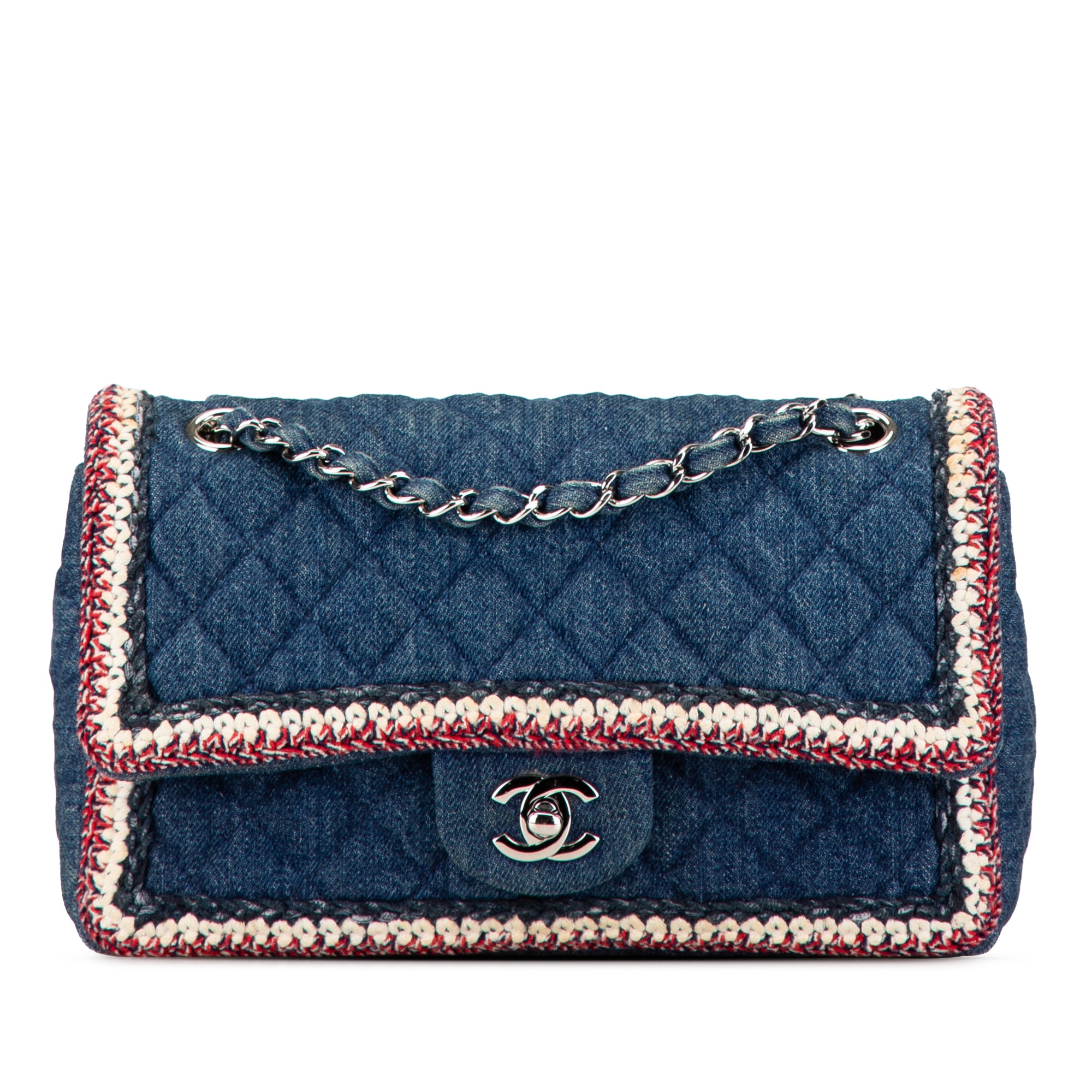 Chanel Medium Classic Denim Braided Single Flap - image 1