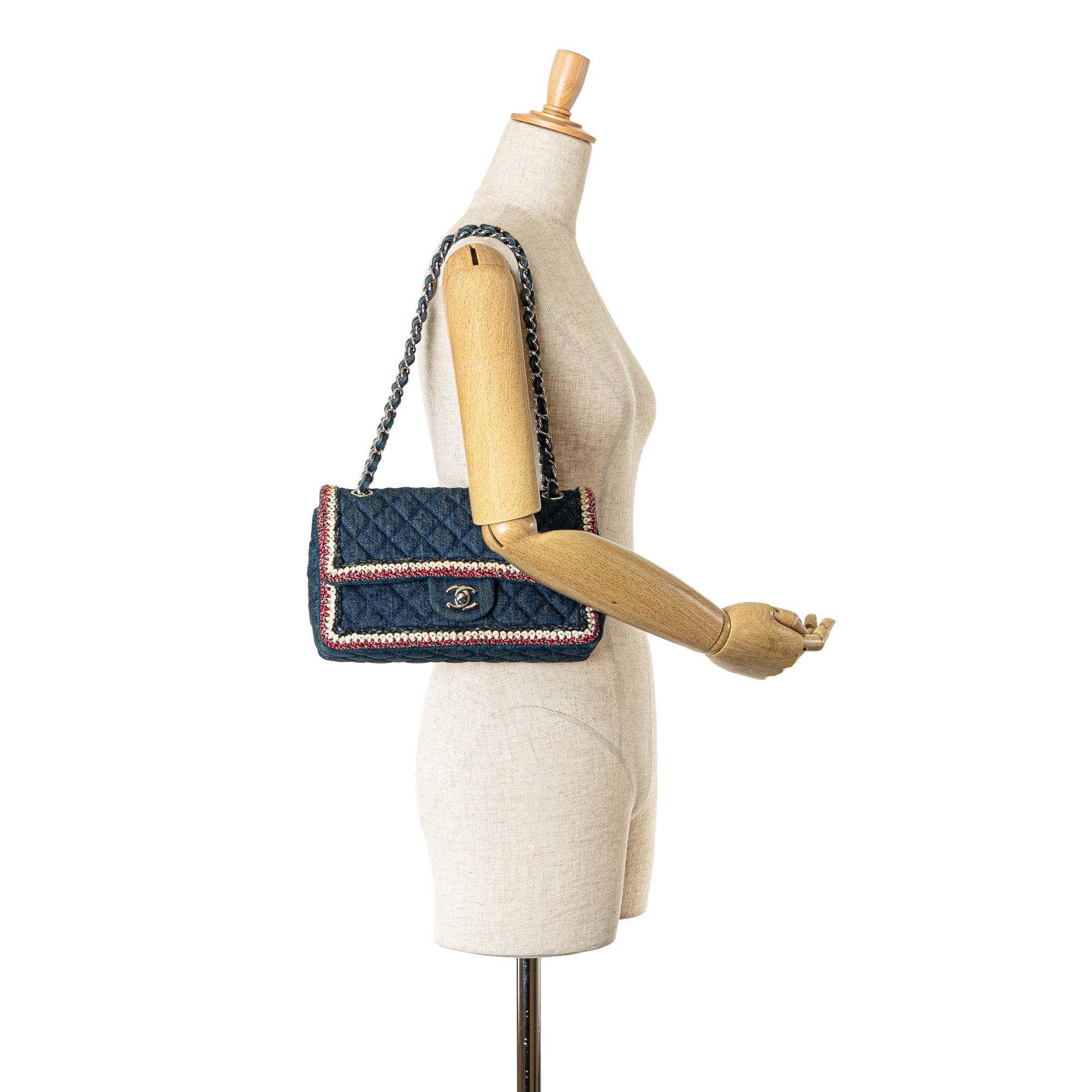Chanel Medium Classic Denim Braided Single Flap - image 8