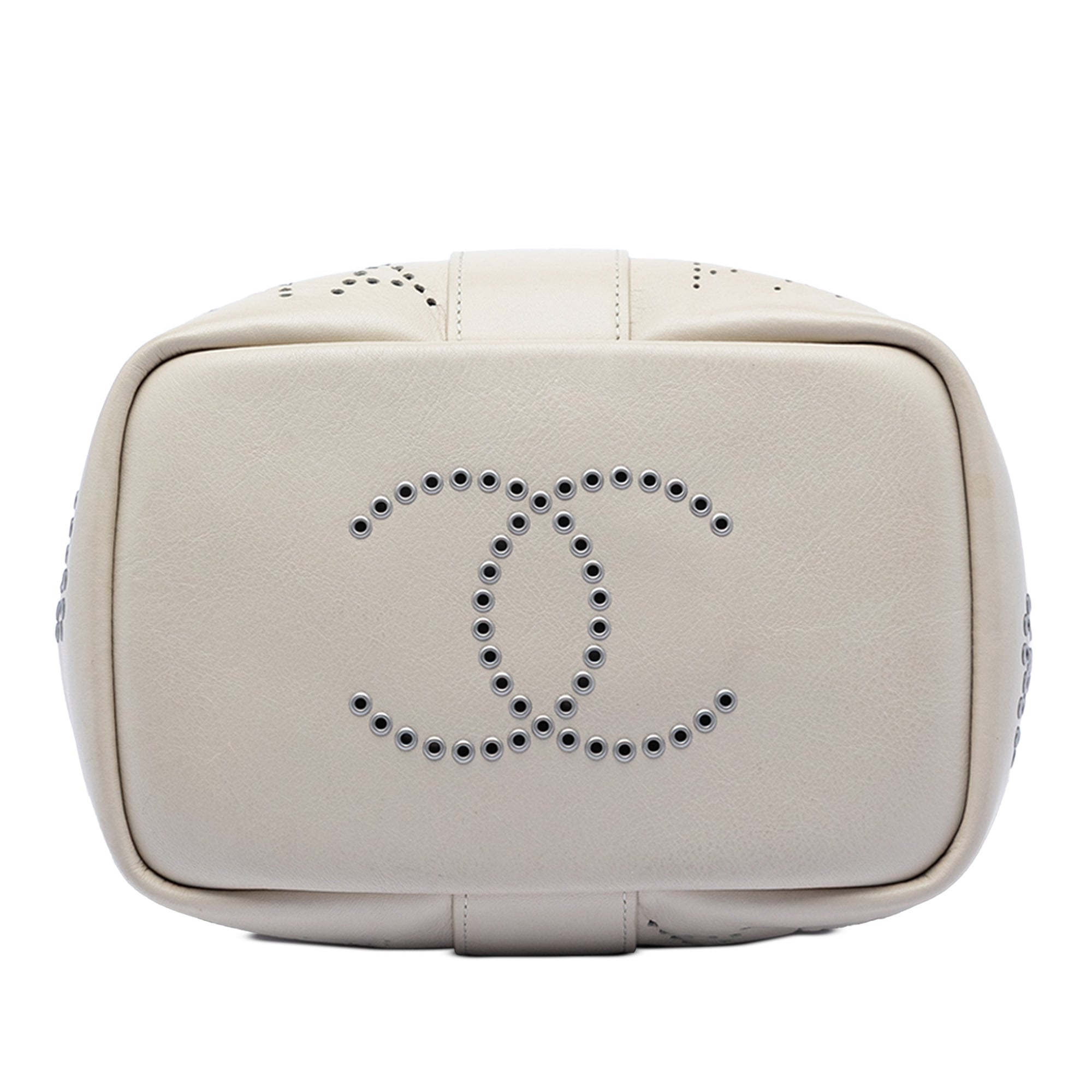 Chanel Small Perforated Calfskin Logo Eyelet Bucket Bag - image 3