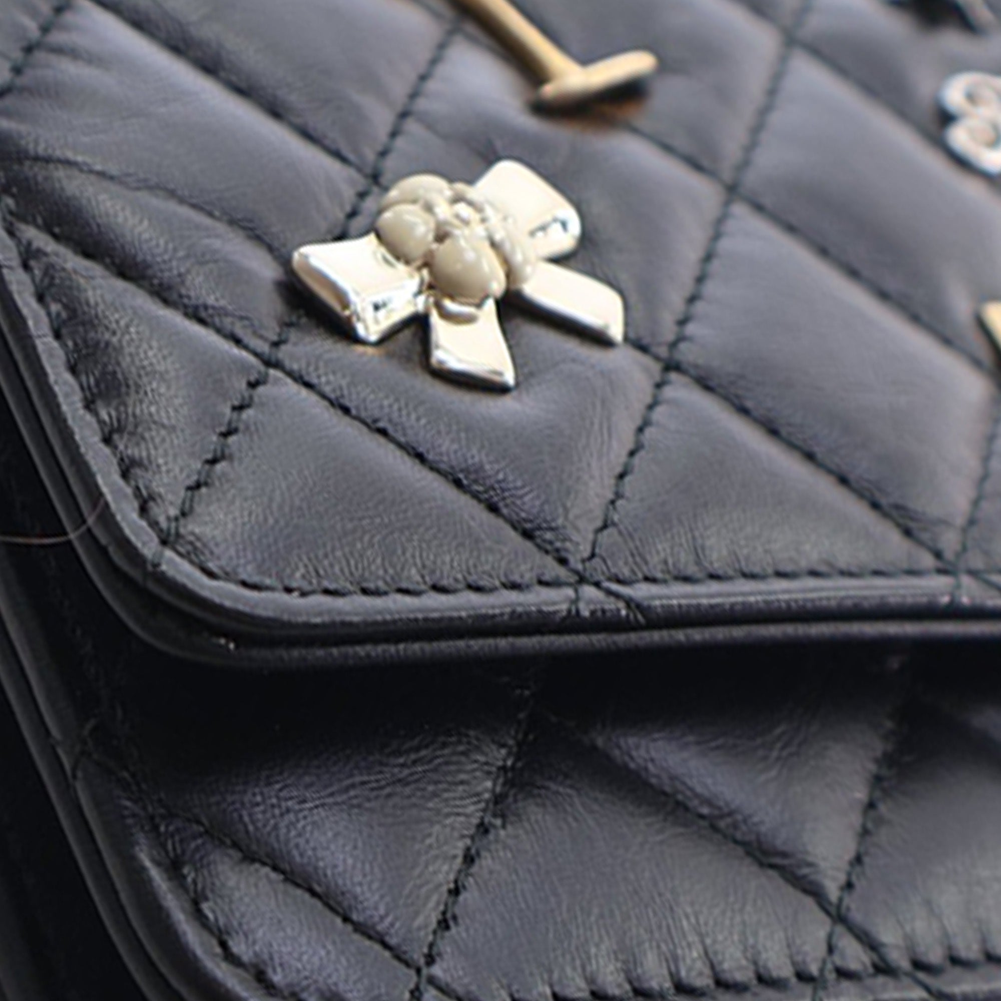 Chanel Quilted Aged Calfskin Reissue 2.55 Lucky Charms Wallet On Chain - image 11