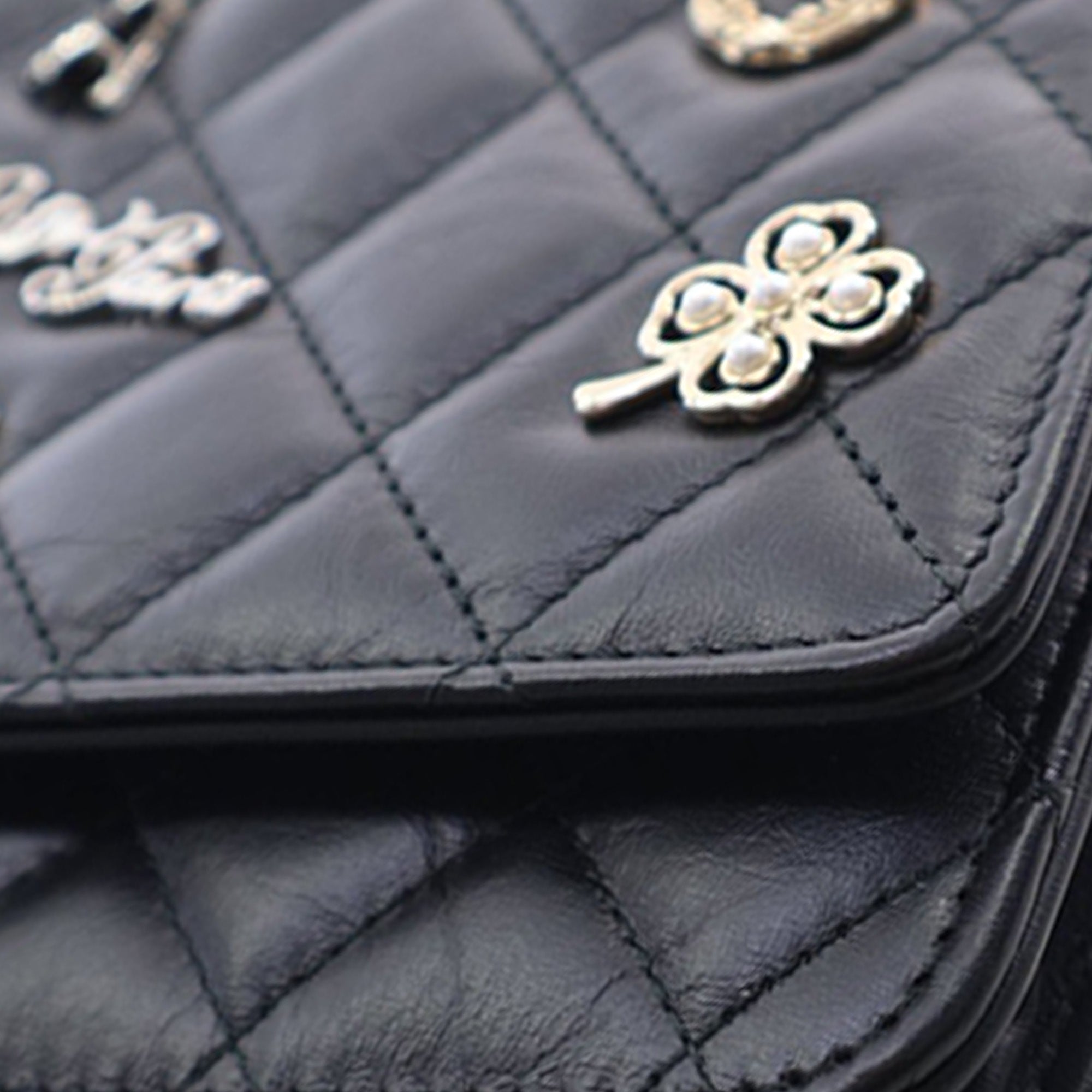 Chanel Quilted Aged Calfskin Reissue 2.55 Lucky Charms Wallet On Chain - image 14