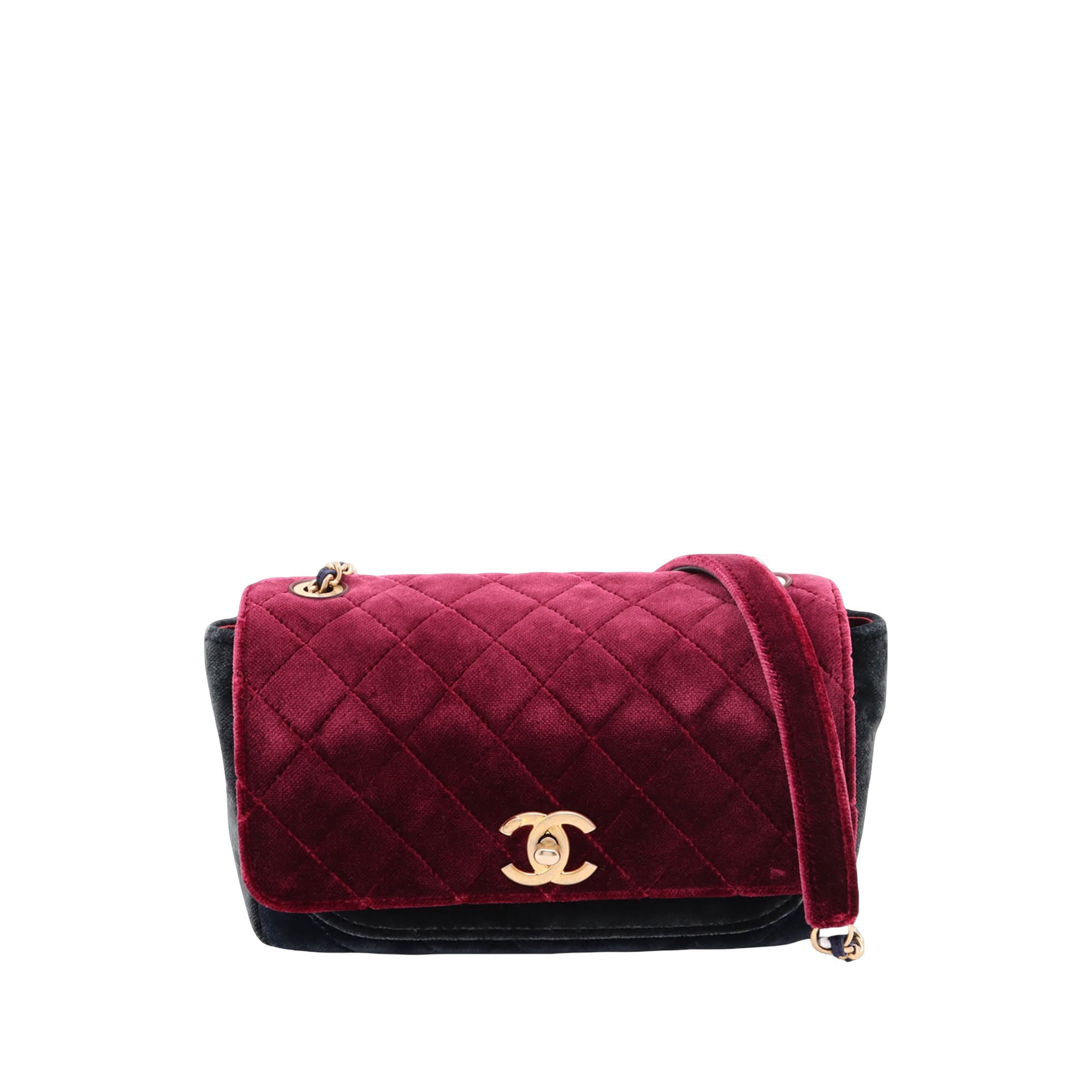 Chanel Paris Cosmopolite Small Tricolor Quilted Velvet Private Affair Camellia Flap - image 1
