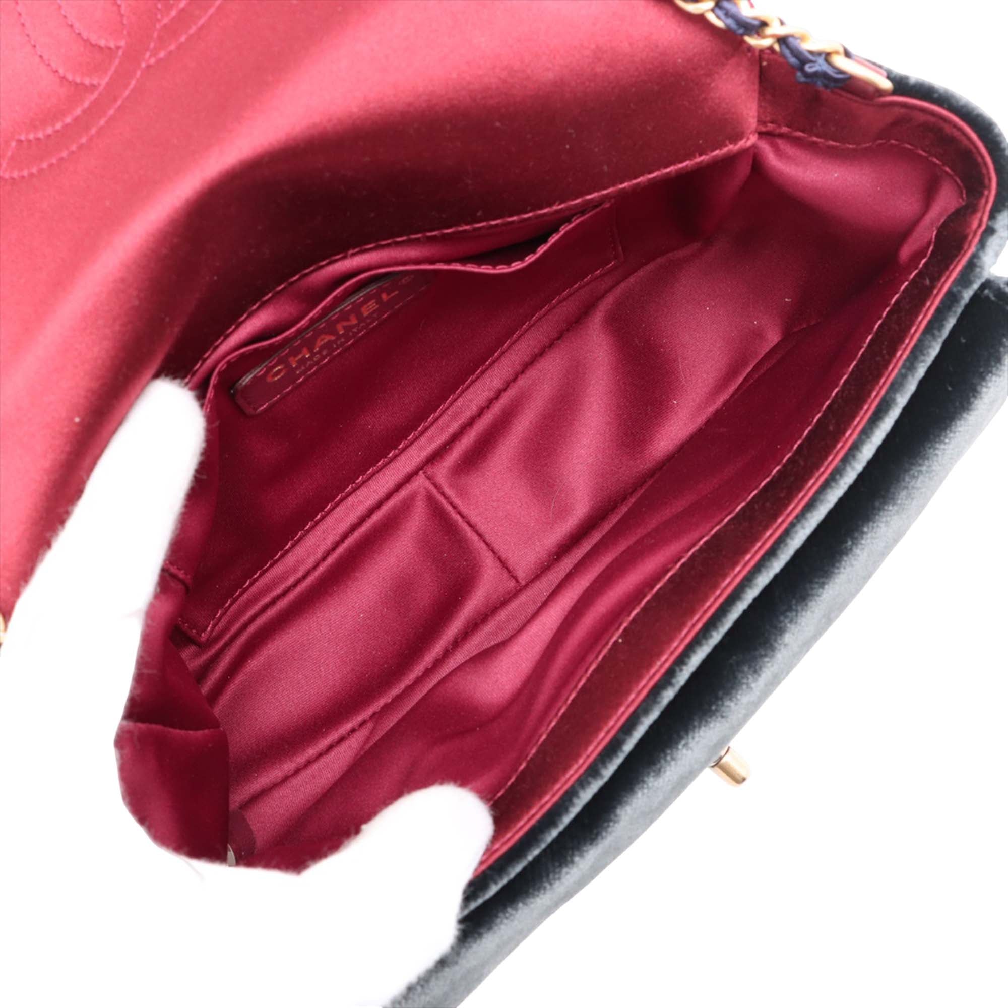 Chanel Paris Cosmopolite Small Tricolor Quilted Velvet Private Affair Camellia Flap - image 3