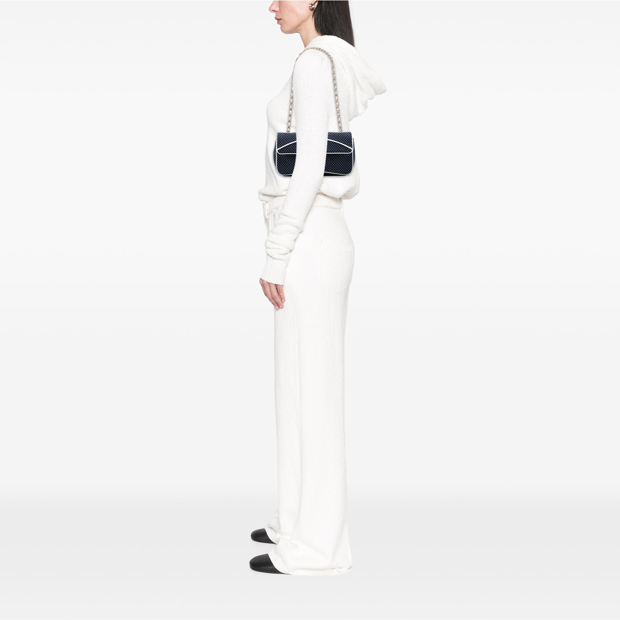 Chanel Medium Micro Quilted Jersey Single Flap - image 7