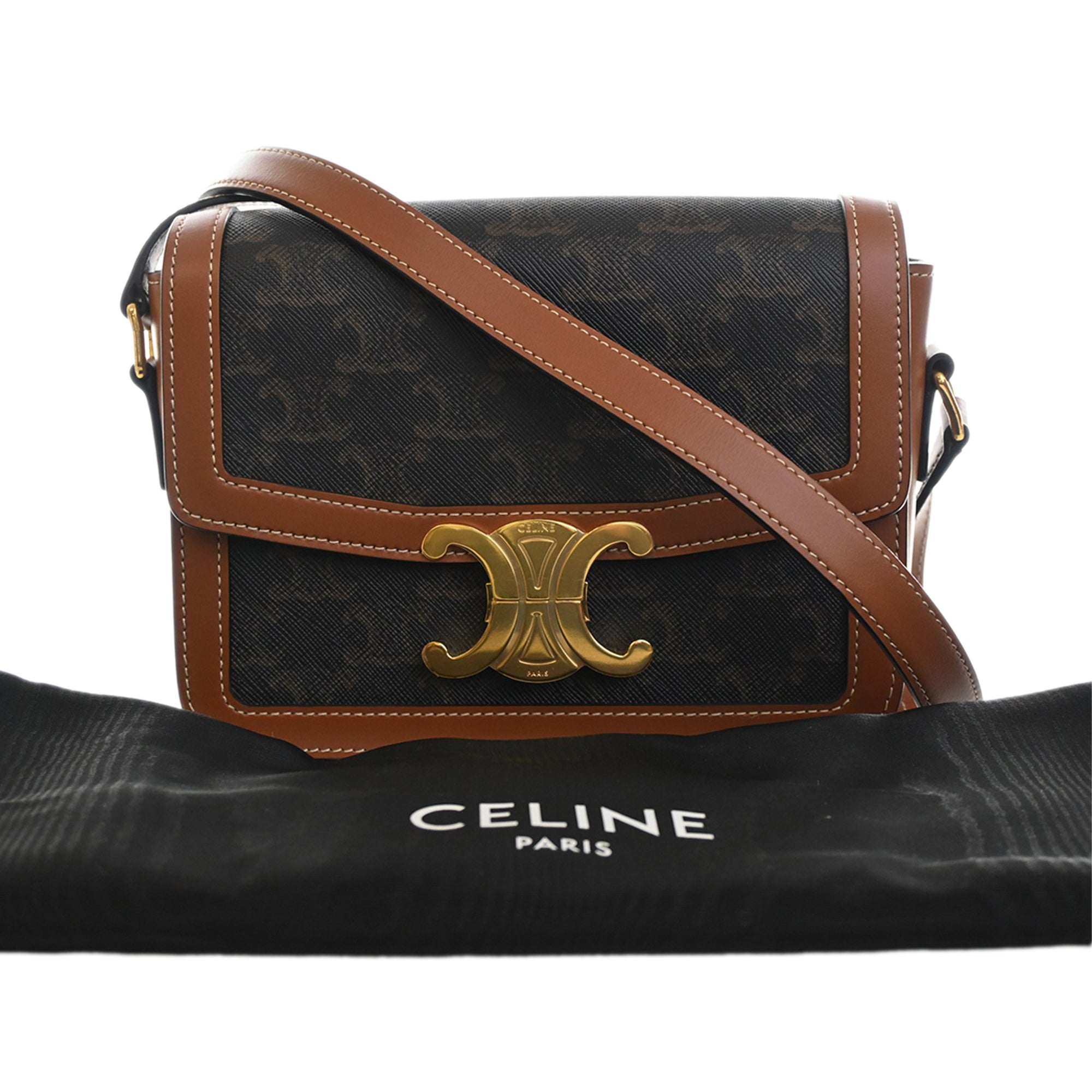Celine Teen Triomphe Coated Canvas and Calfskin Triomphe Crossbody - image 14