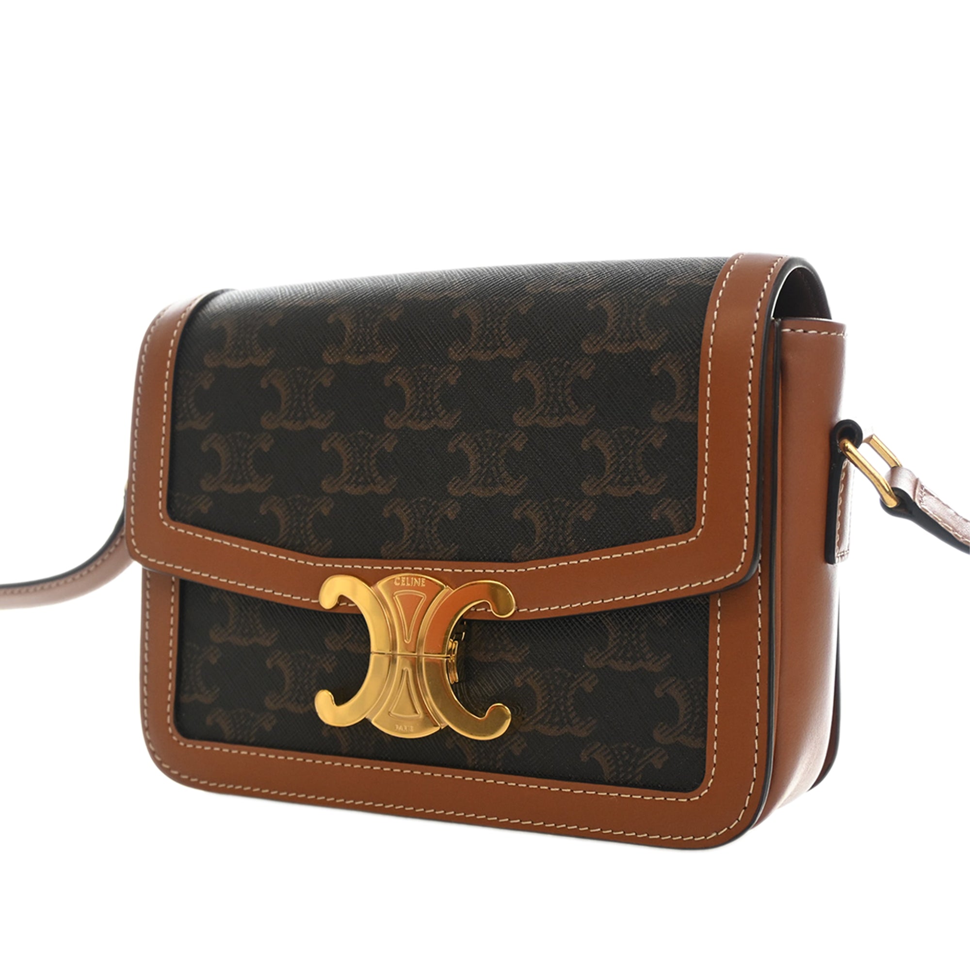 Celine Teen Triomphe Coated Canvas and Calfskin Triomphe Crossbody - image 2