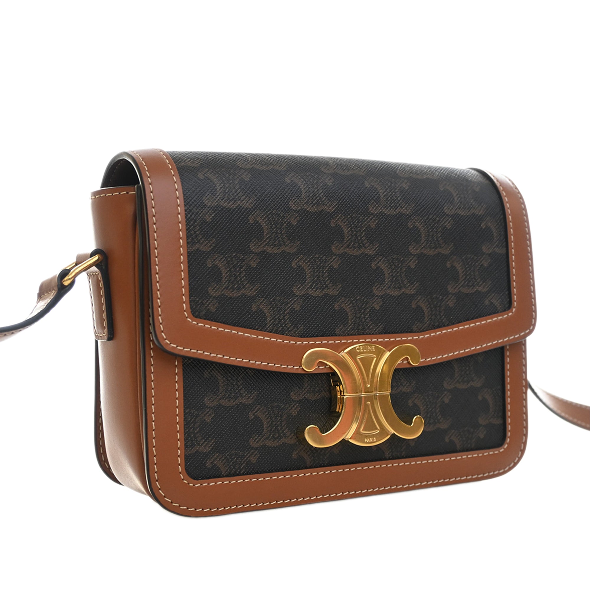 Celine Teen Triomphe Coated Canvas and Calfskin Triomphe Crossbody - image 3