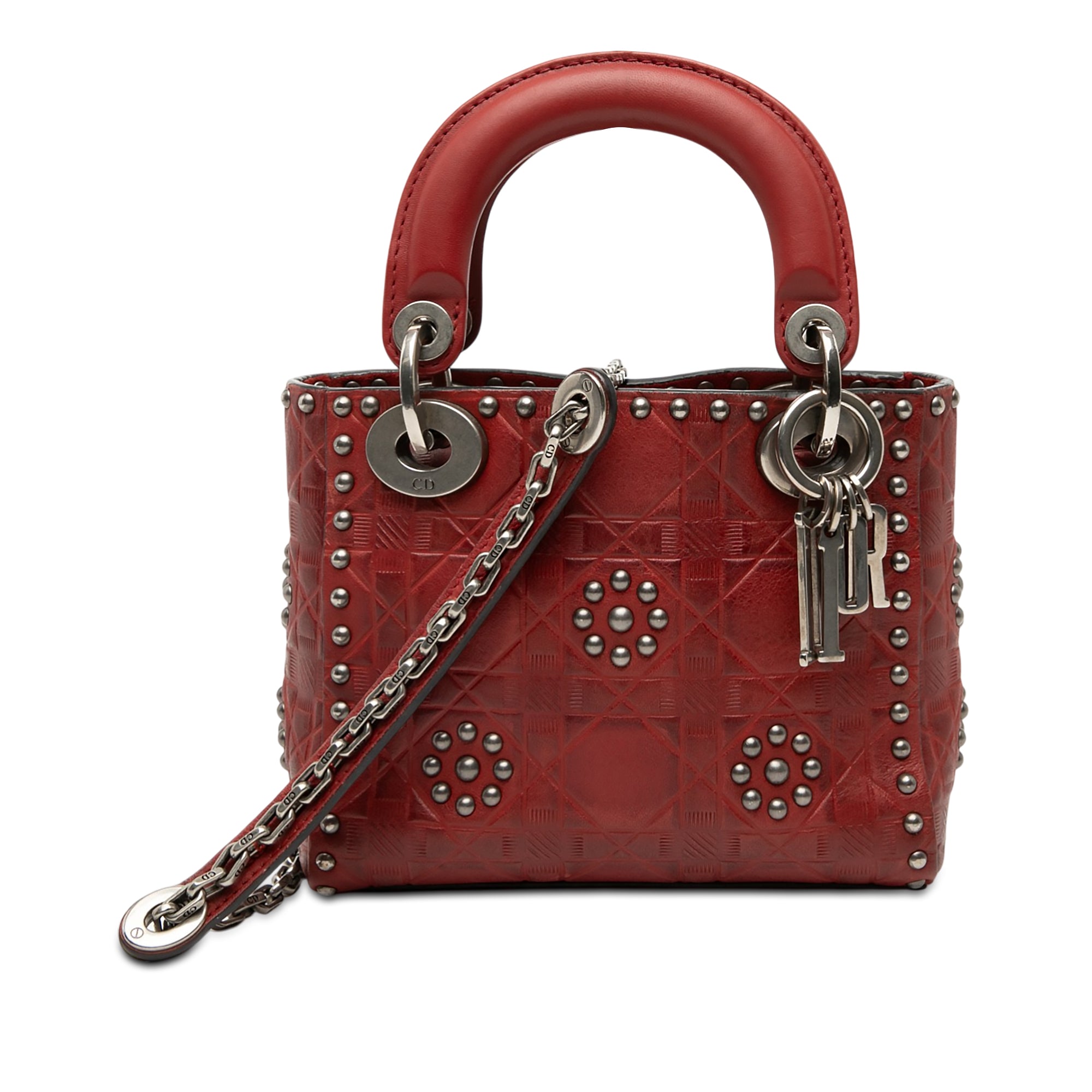Dior Mini Embossed Calfskin Cannage Studded Flower Lady Dior - image 1