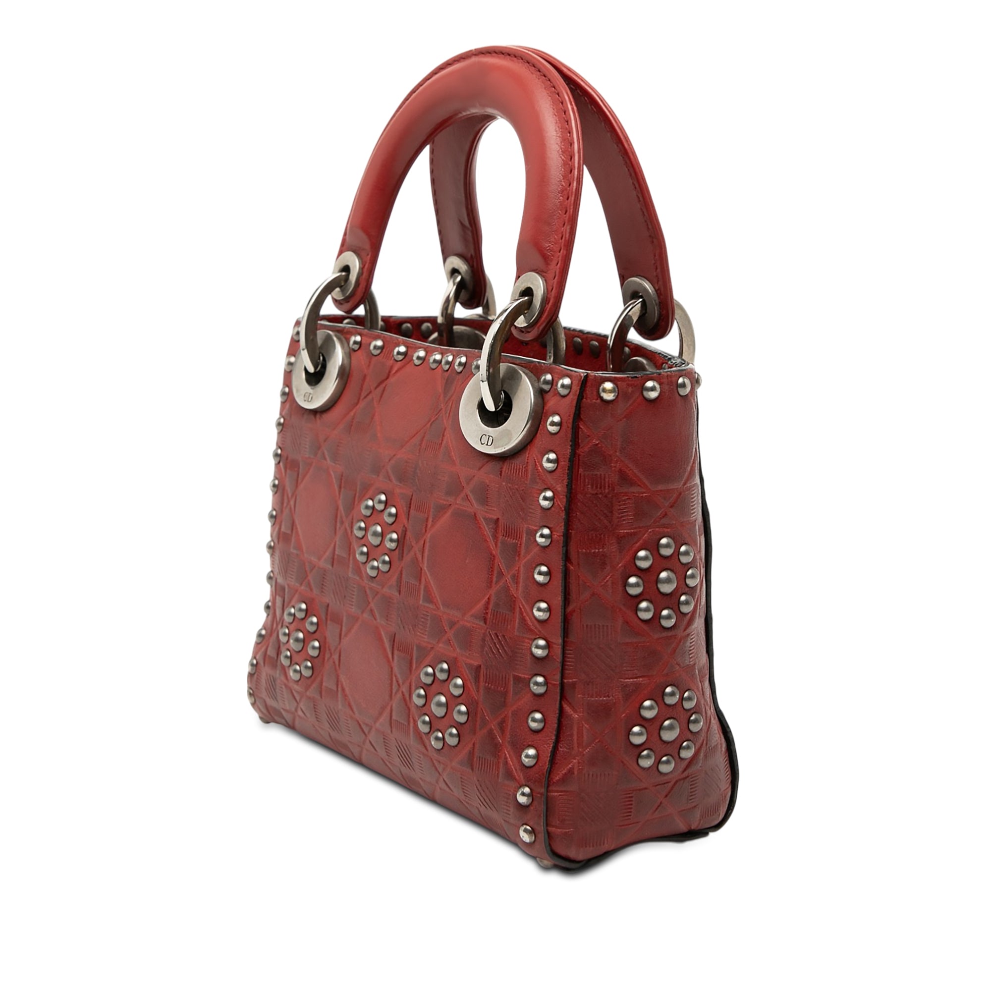 Dior Mini Embossed Calfskin Cannage Studded Flower Lady Dior - image 2