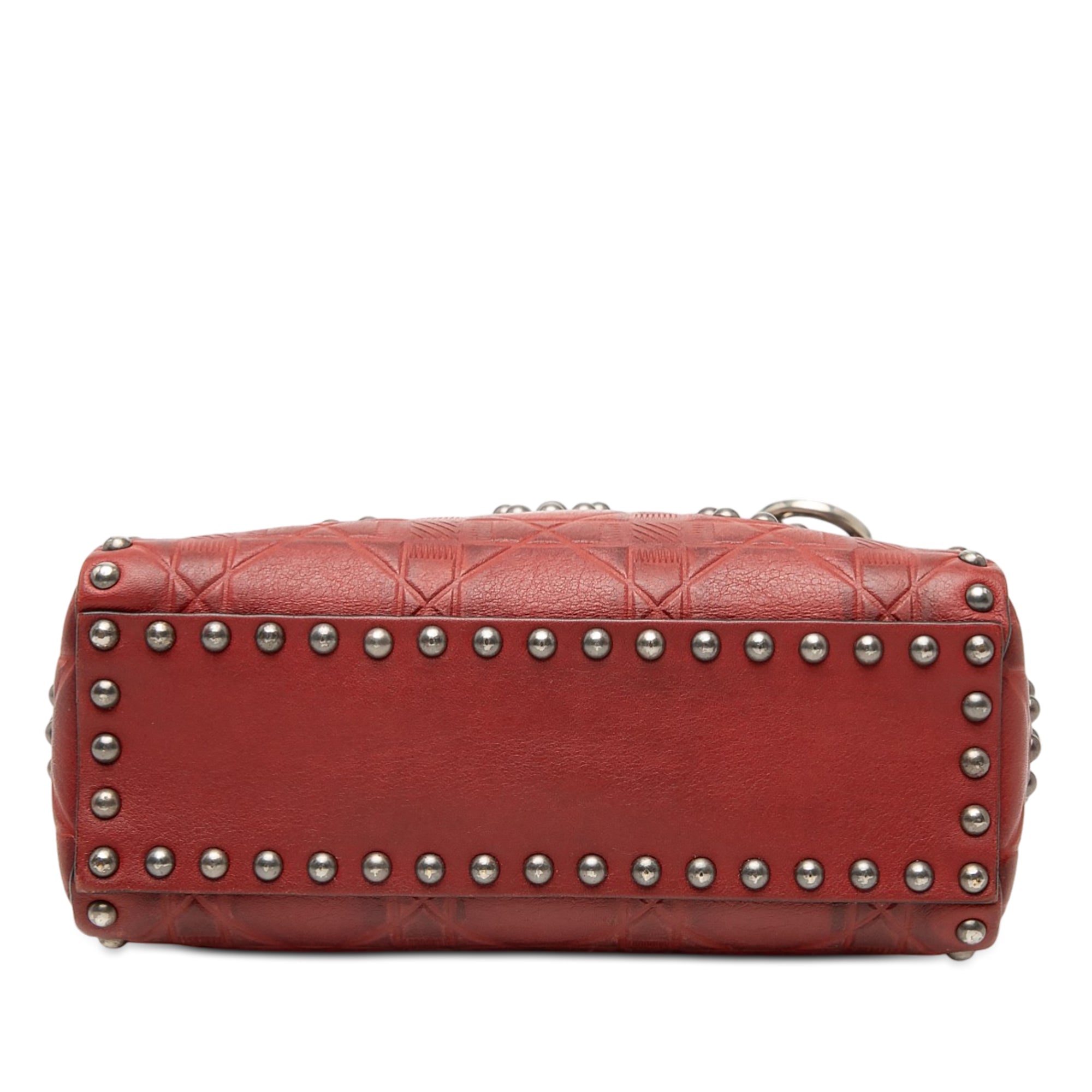 Dior Mini Embossed Calfskin Cannage Studded Flower Lady Dior - image 3