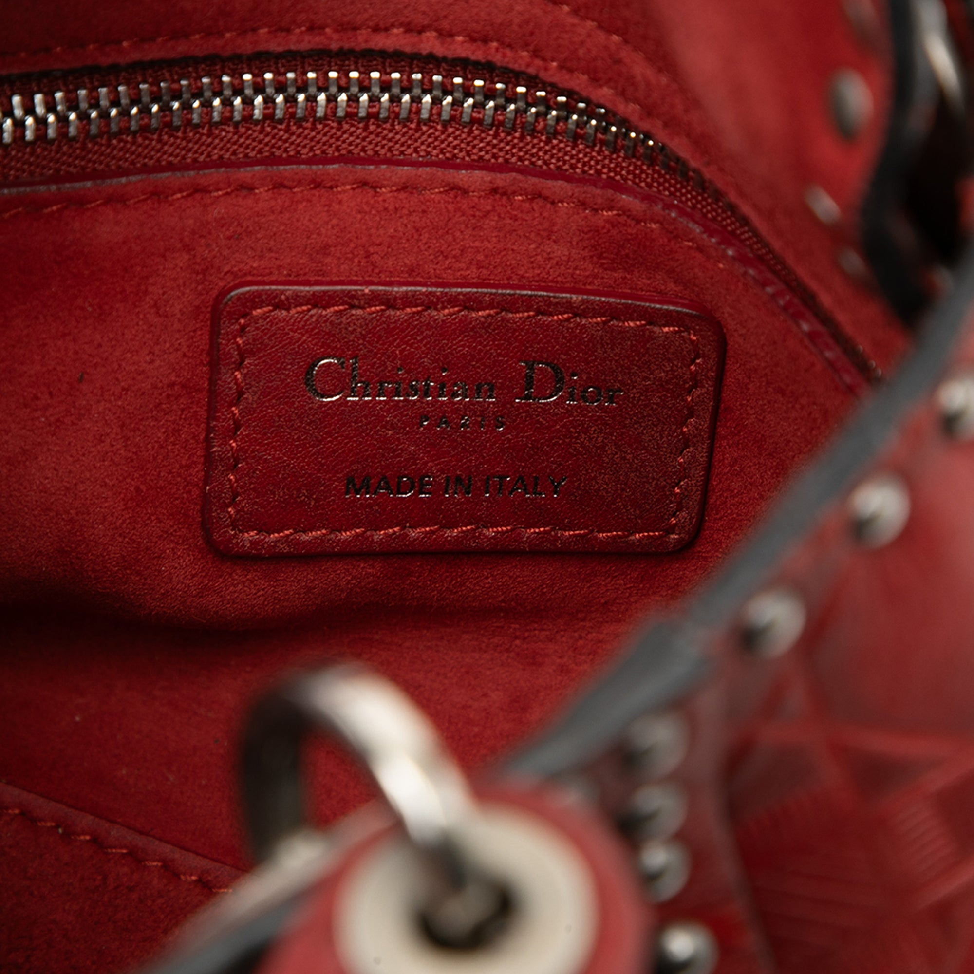 Dior Mini Embossed Calfskin Cannage Studded Flower Lady Dior - image 5