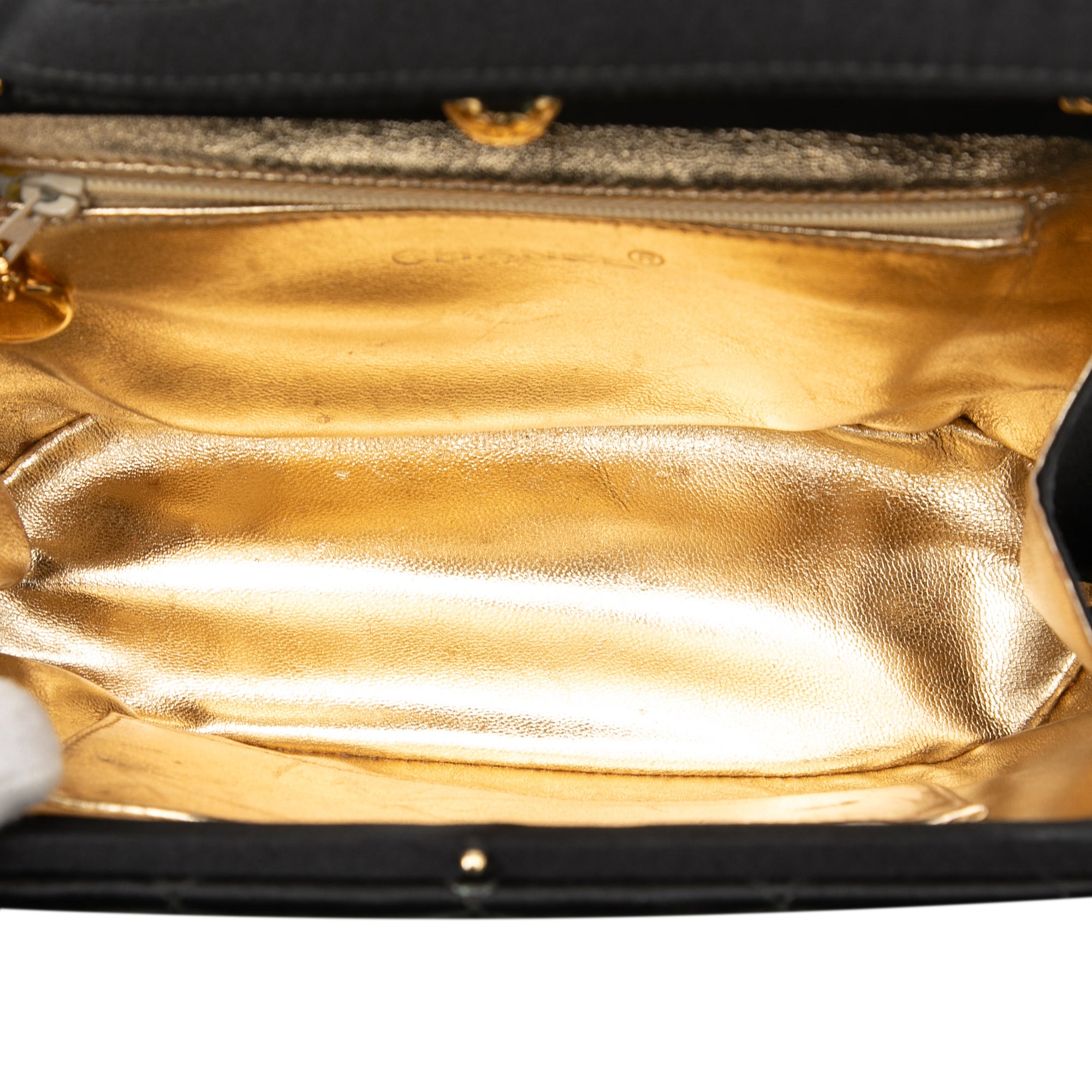Chanel Quilted Satin Diamond CC Frame Handbag - image 4