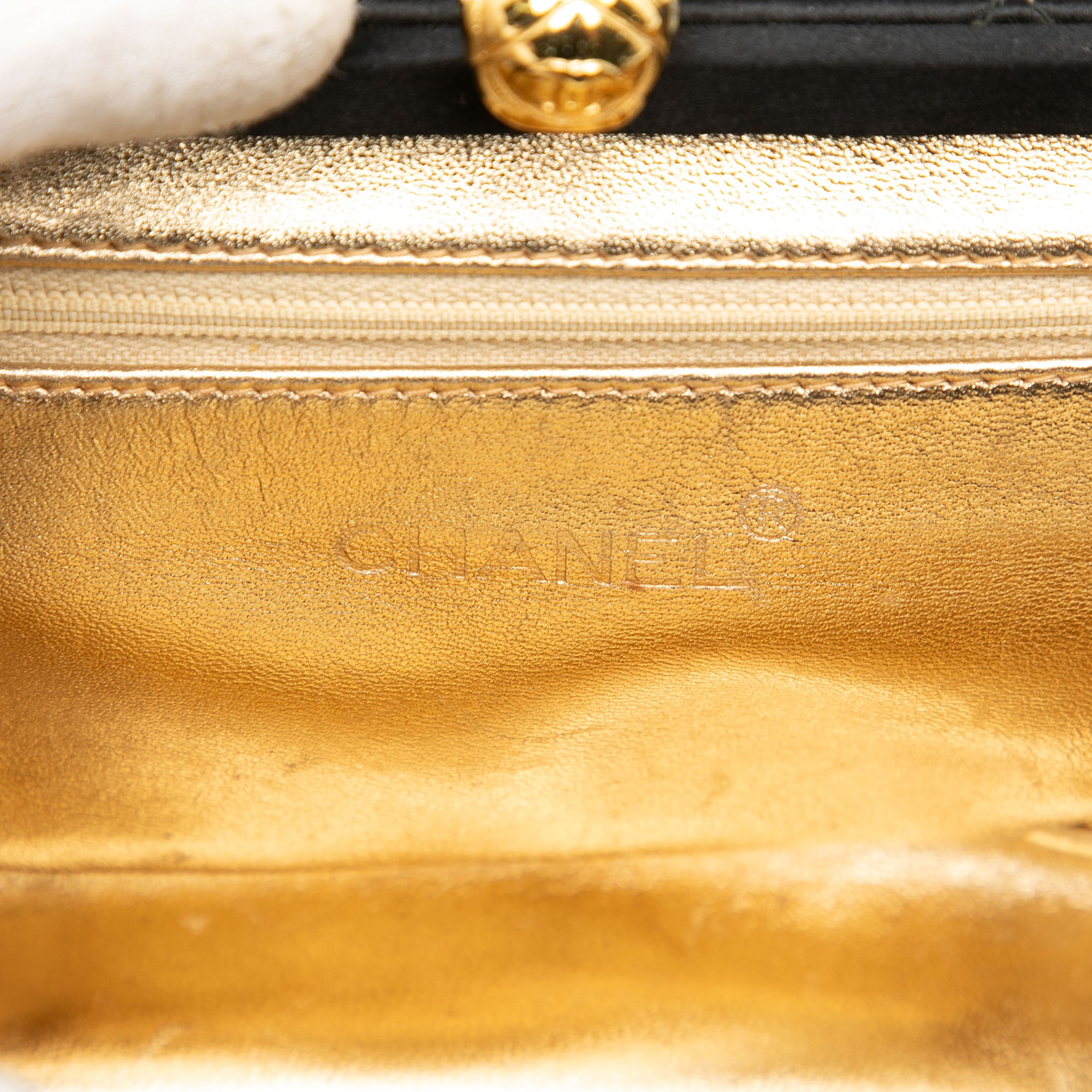 Chanel Quilted Satin Diamond CC Frame Handbag - image 5