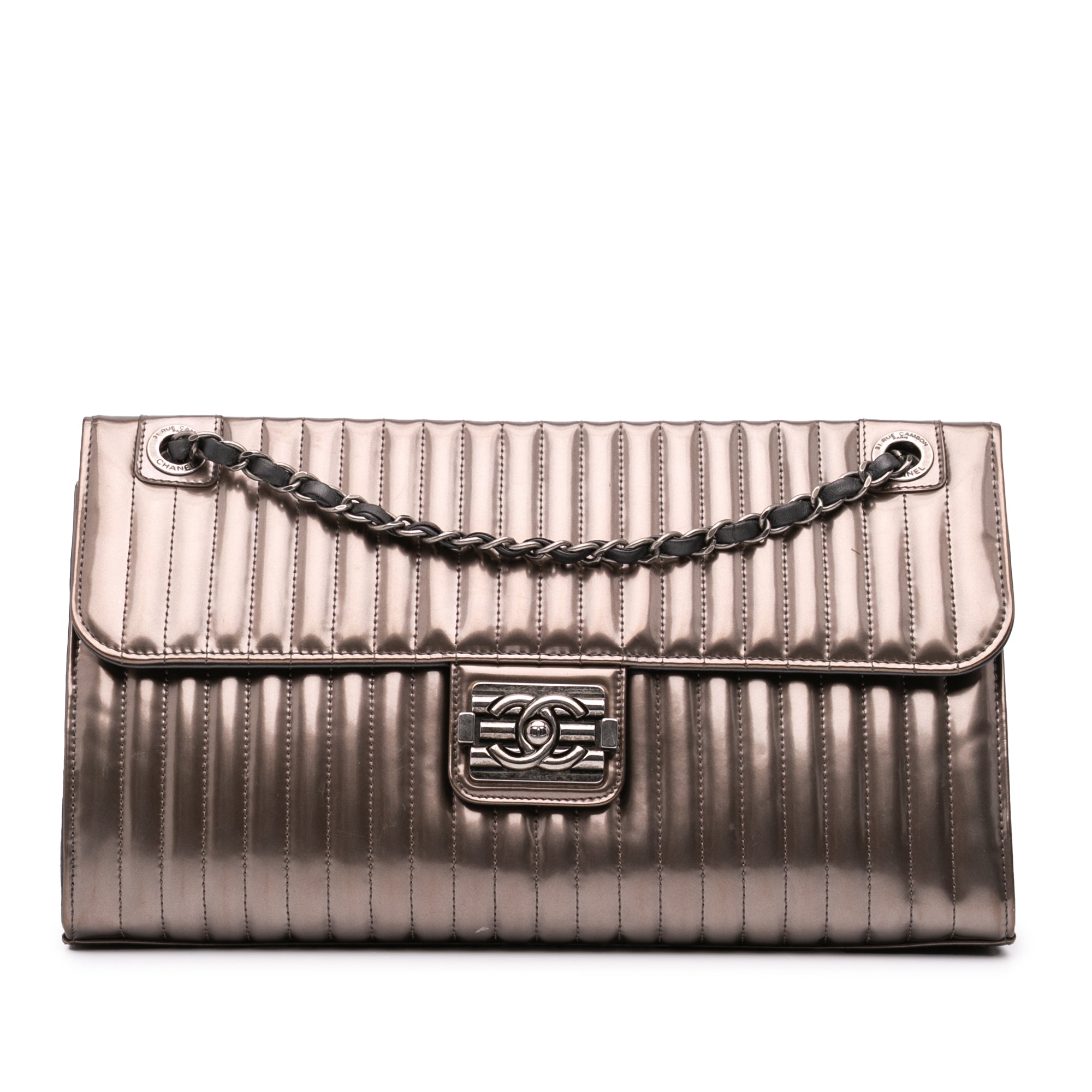 Chanel Vertical Quilted Patent Maharaja Express Flap - image 1