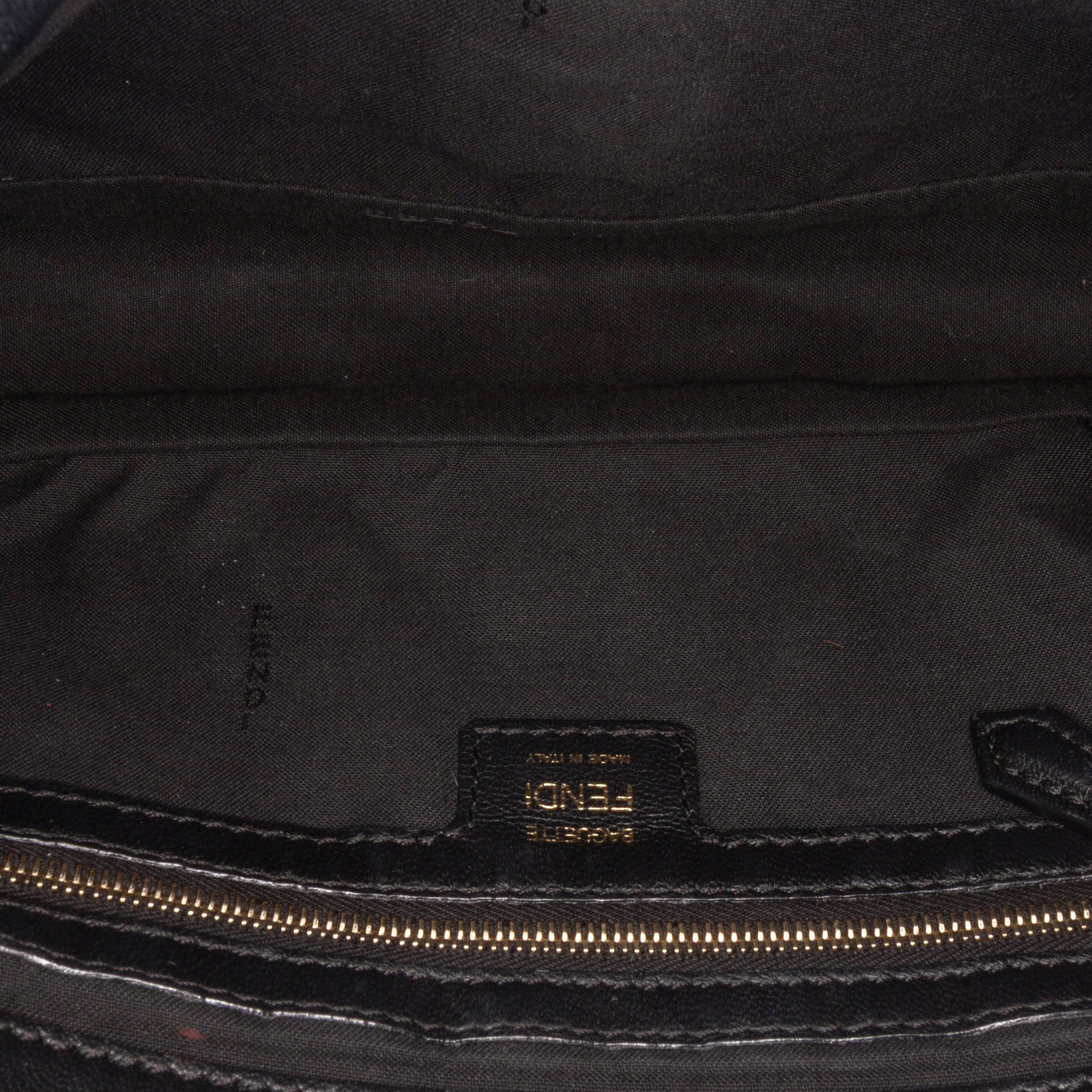 Fendi Zucca Embossed Leather Baguette Satchel - image 4