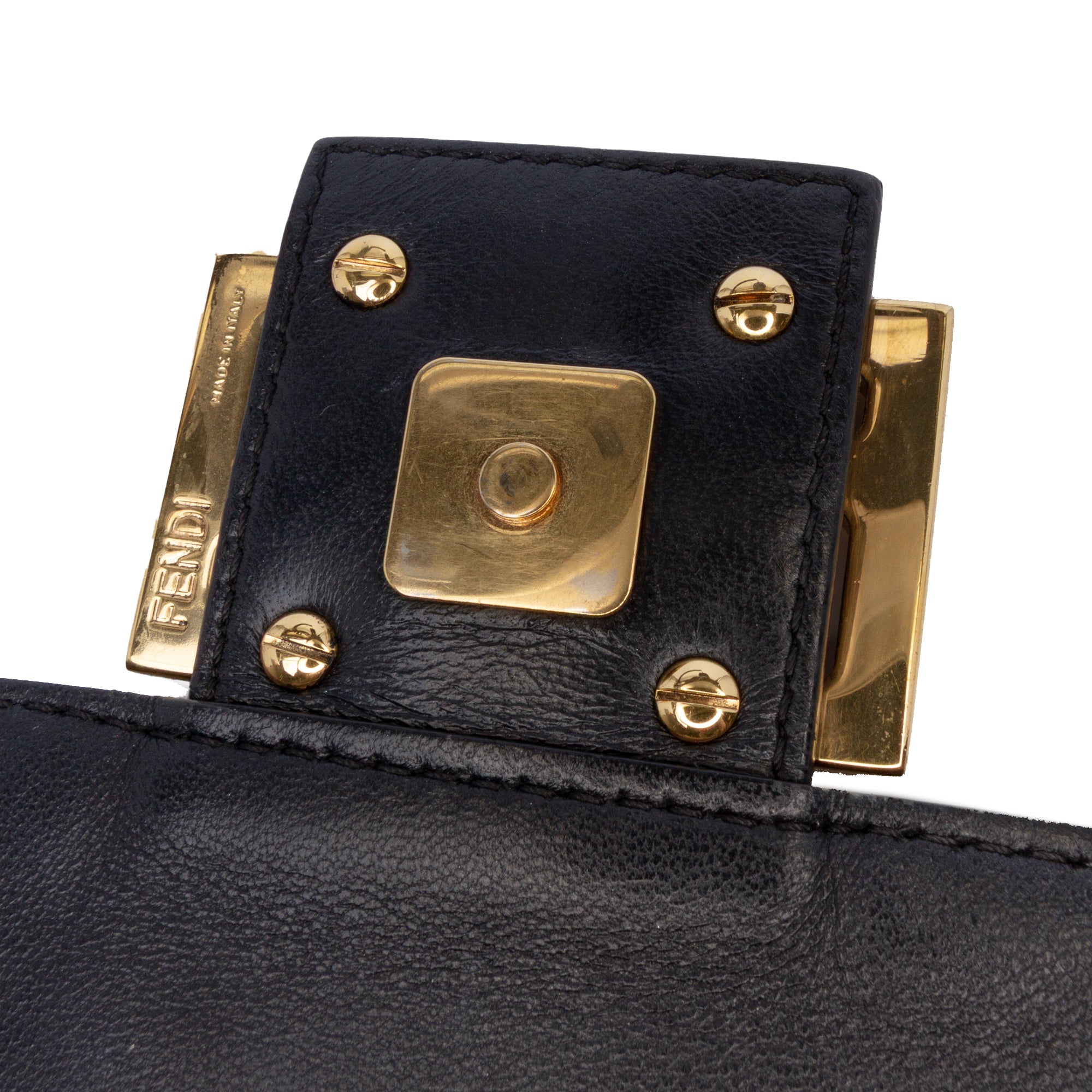 Fendi Zucca Embossed Leather Baguette Satchel - image 9