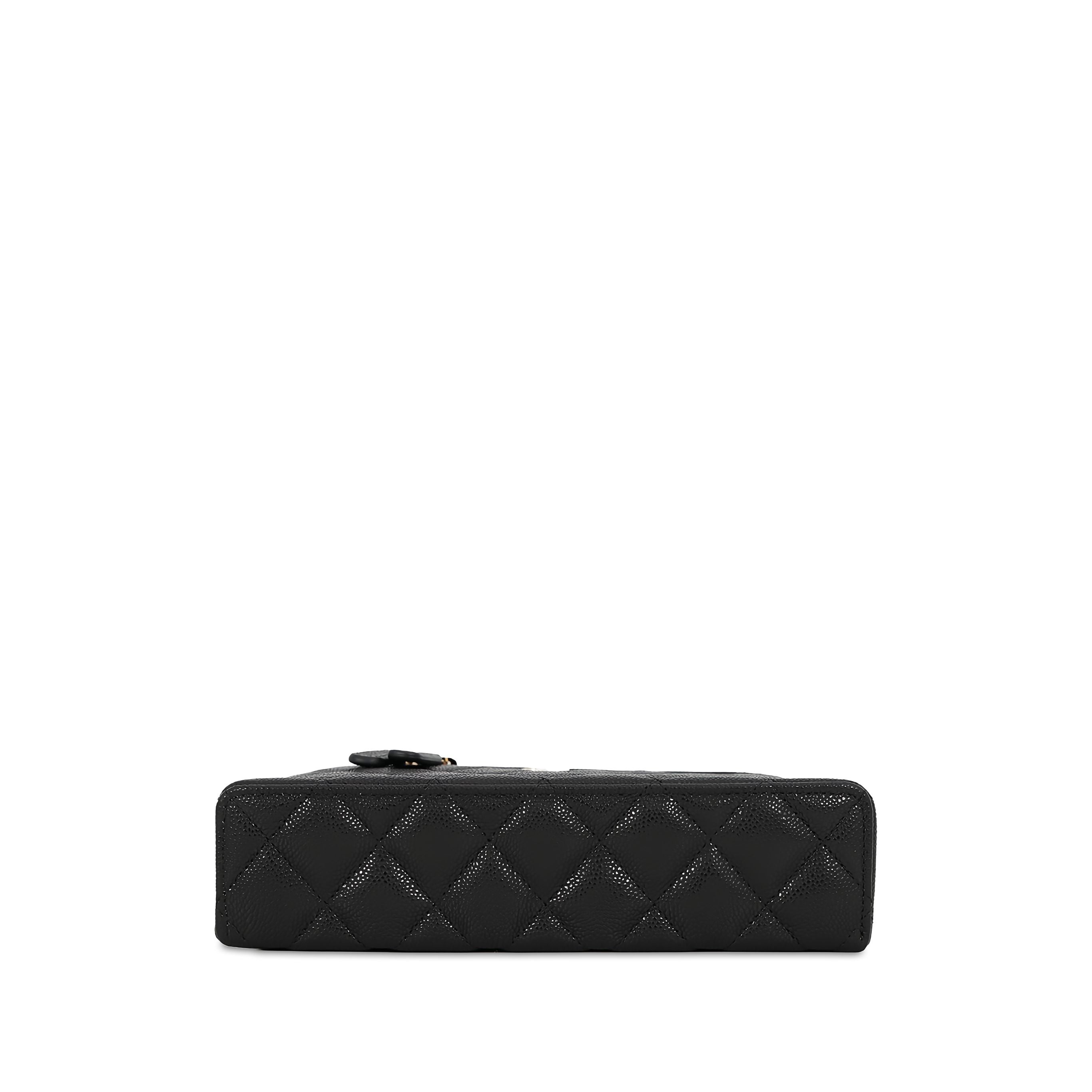 Chanel Mini CC Quilted Caviar Slim Vanity Case with Chain - image 3