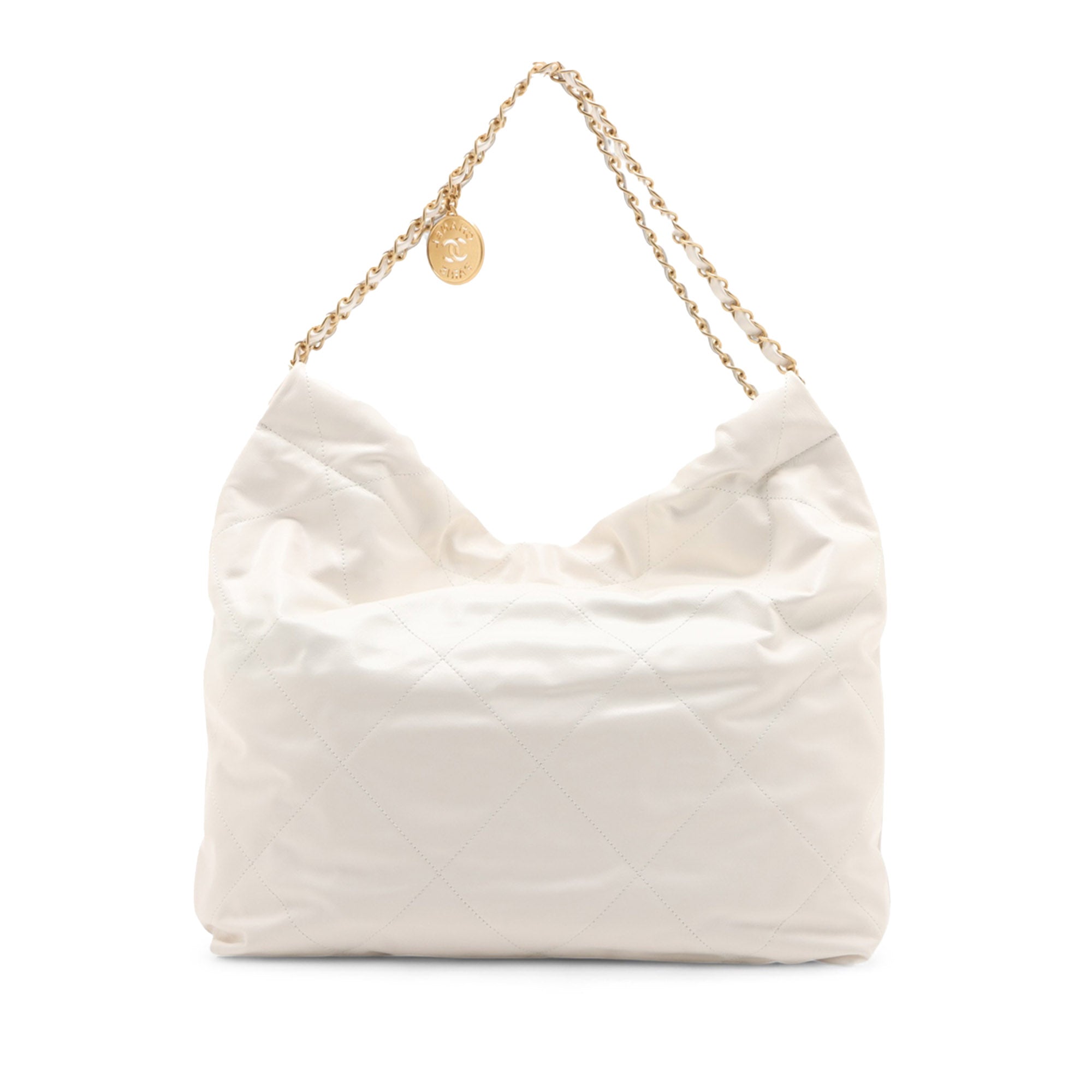 Chanel Large Shiny Calfskin 22 Hobo - image 2