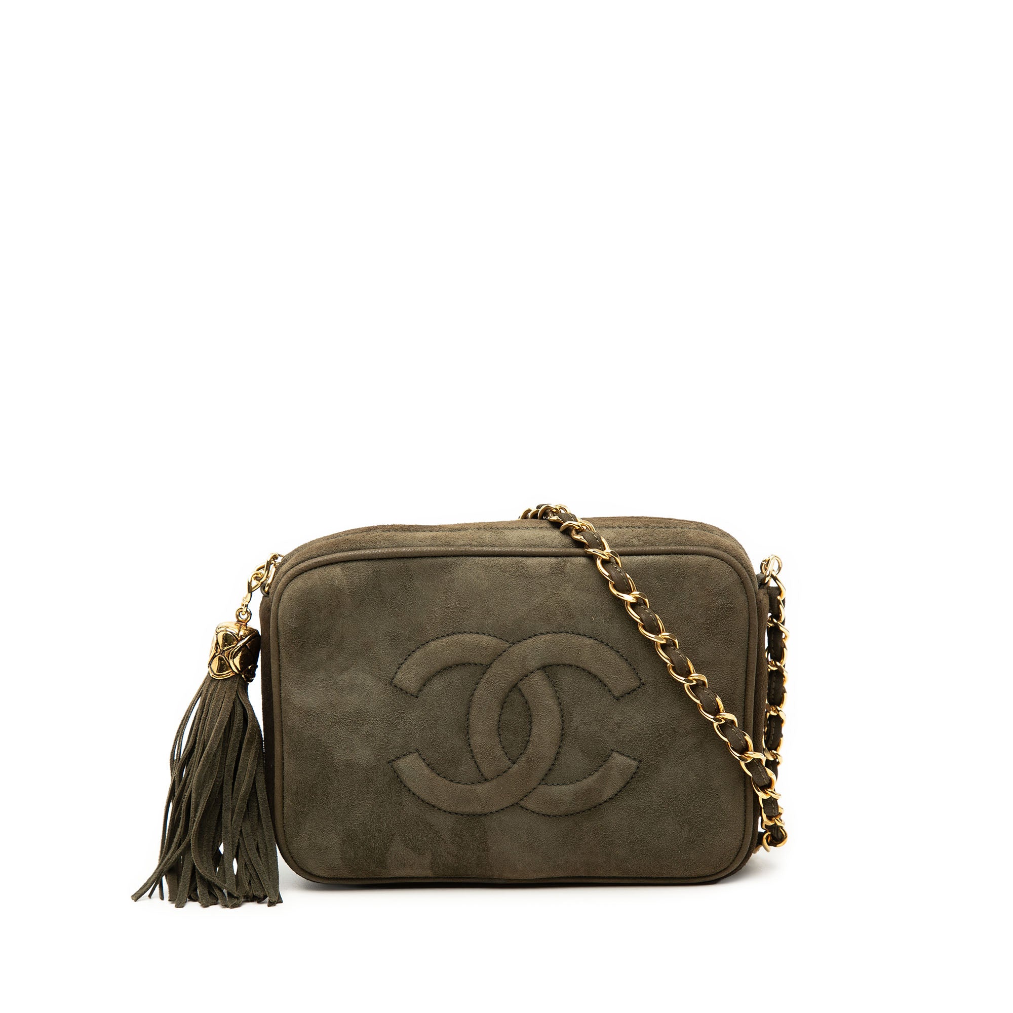 Chanel CC Suede Tassel Camera Bag - image 1
