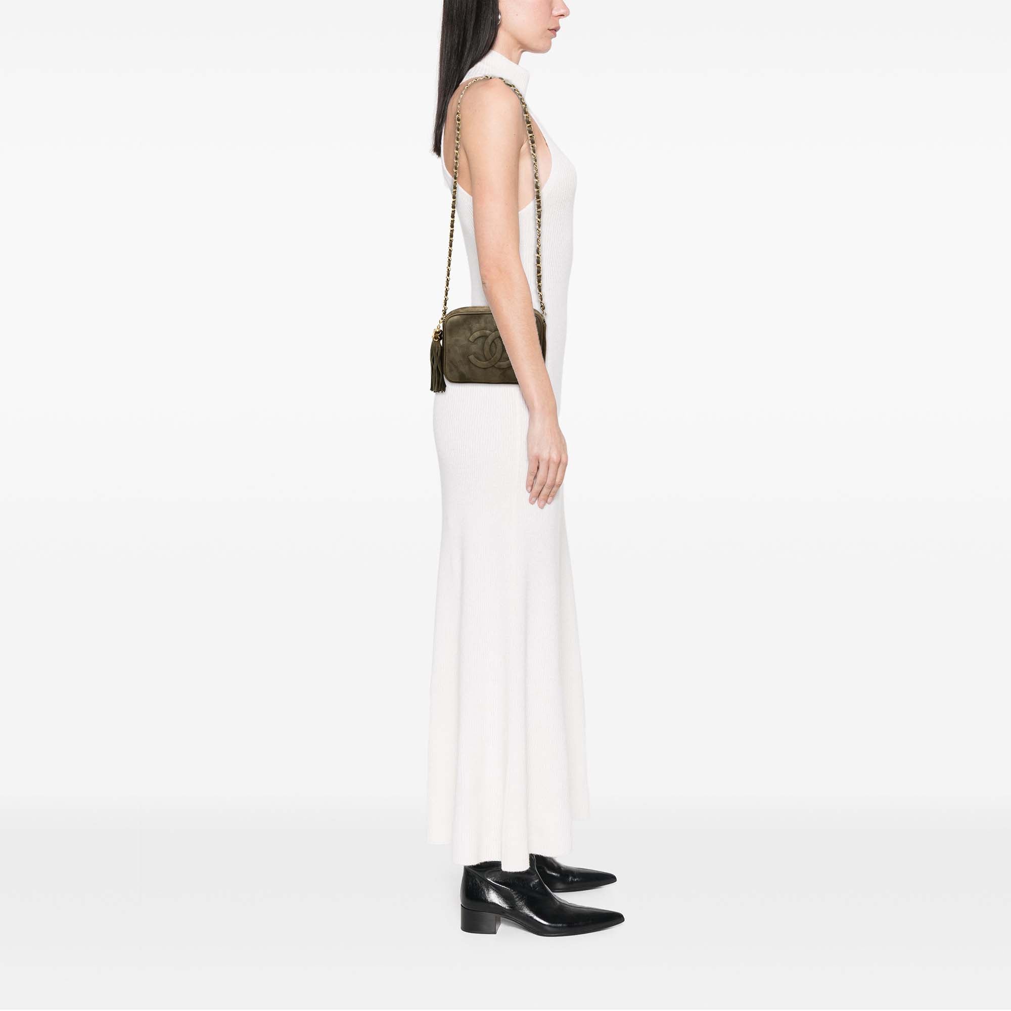 Chanel CC Suede Tassel Camera Bag - image 7