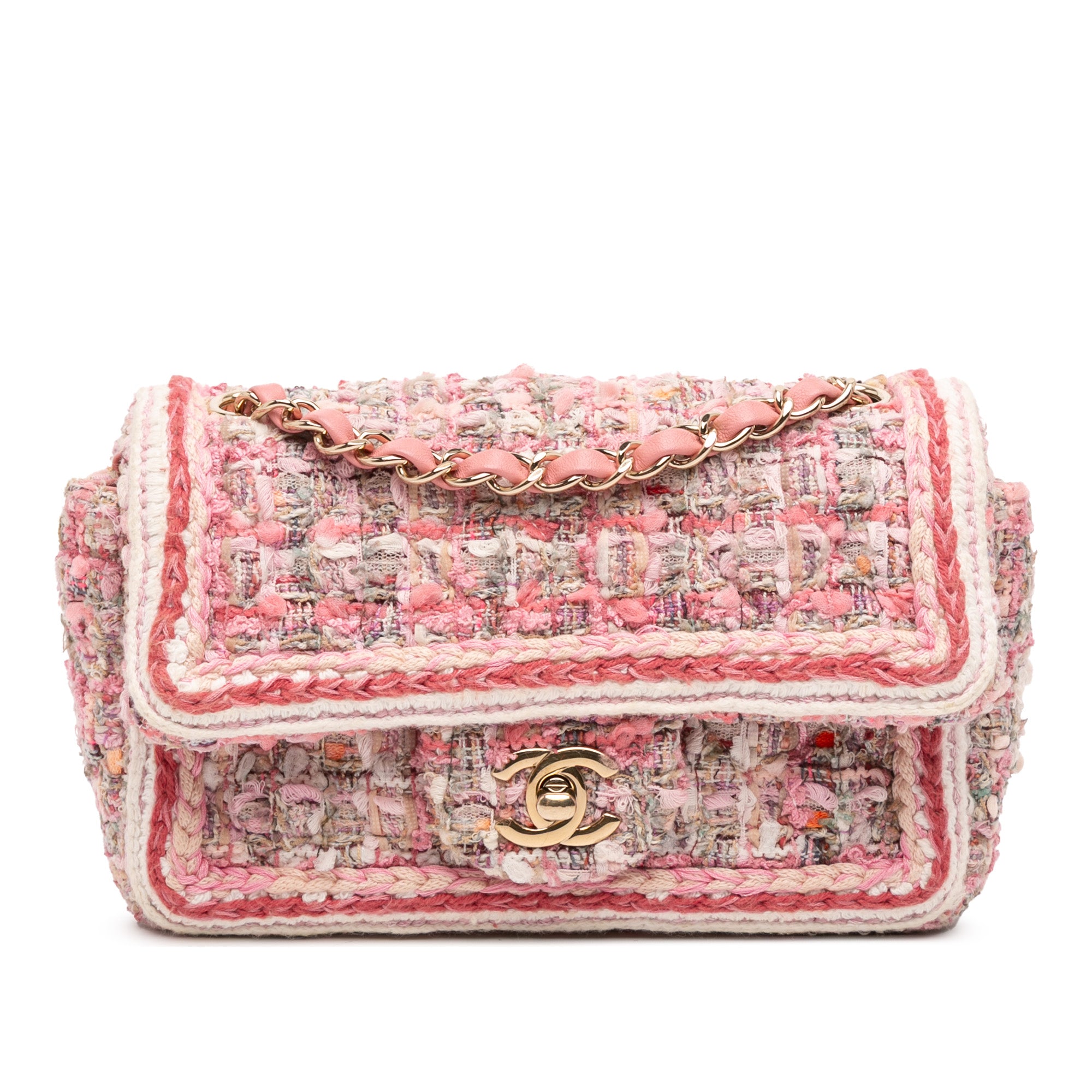 Chanel Mini Rectangular Classic Tweed Braided Single Flap - image 1