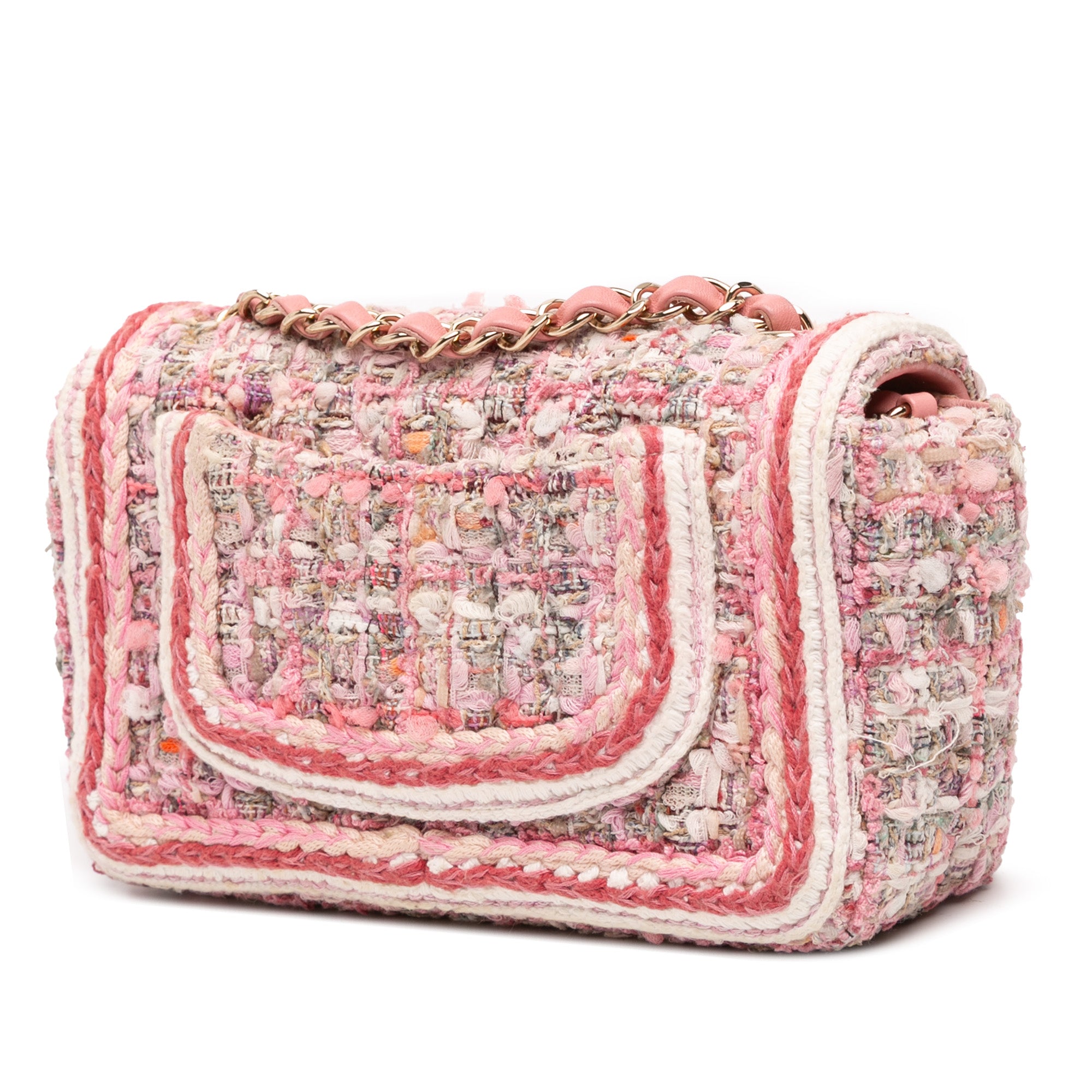 Chanel Mini Rectangular Classic Tweed Braided Single Flap - image 2