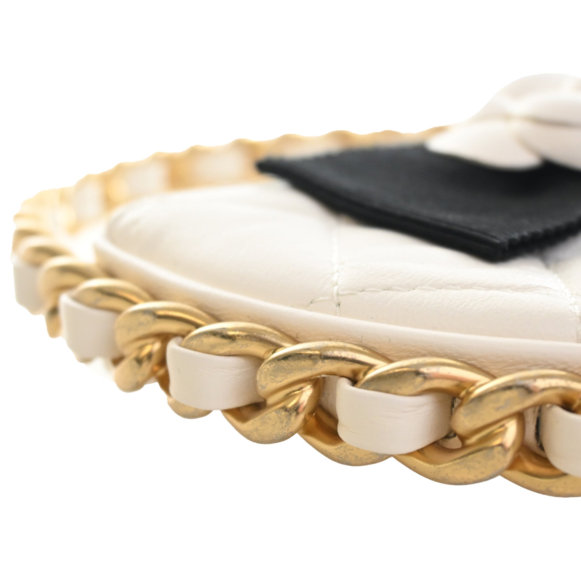 Chanel Mini Lambskin Round Camellia Clutch - image 13