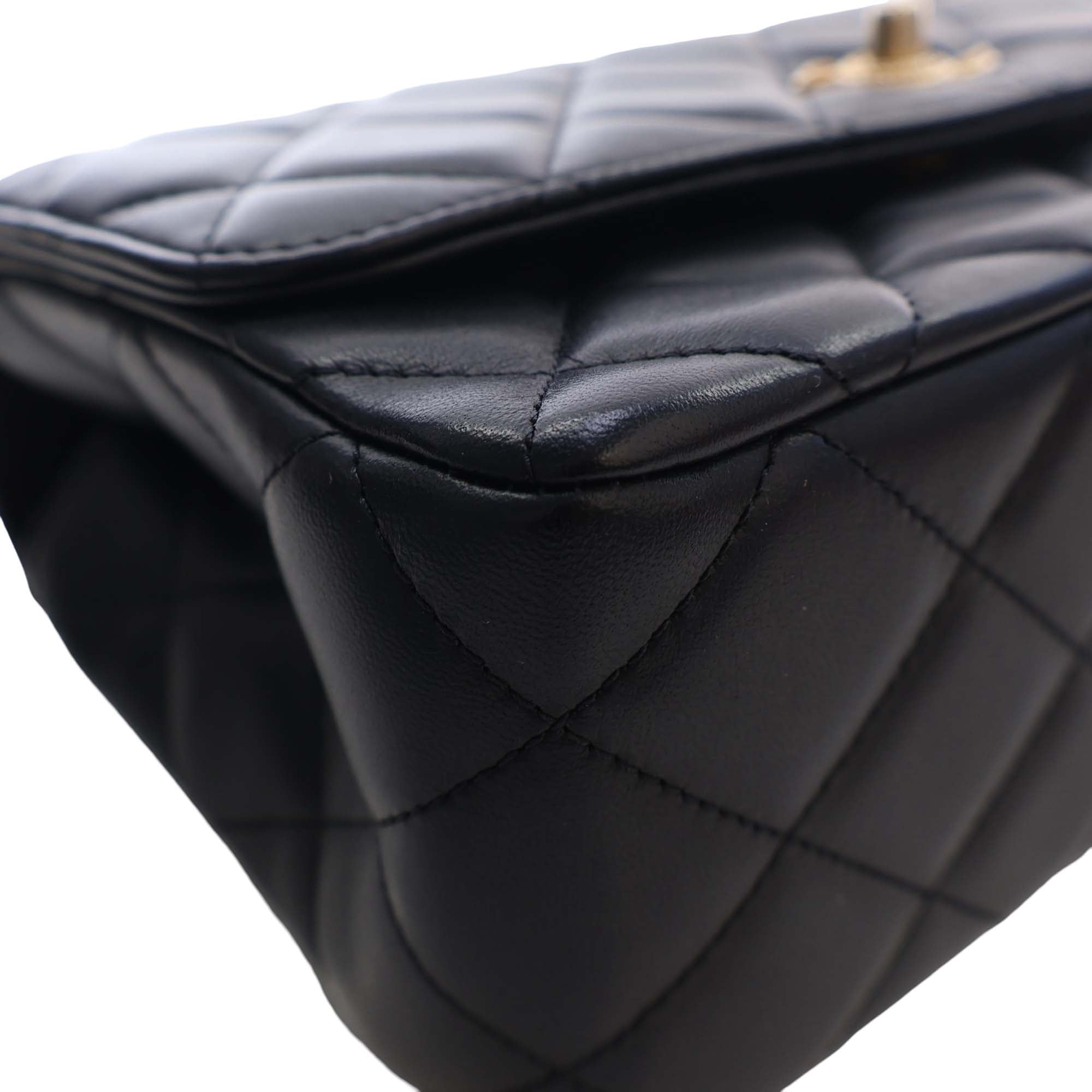 Chanel CC Quilted Lambskin Metal Twist Top Handle Flap - image 13