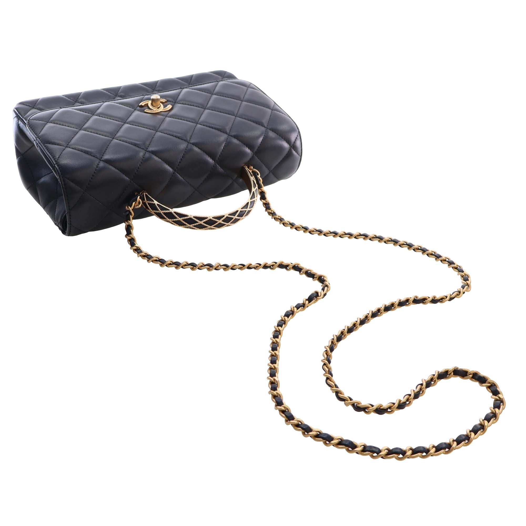 Chanel CC Quilted Lambskin Metal Twist Top Handle Flap - image 14