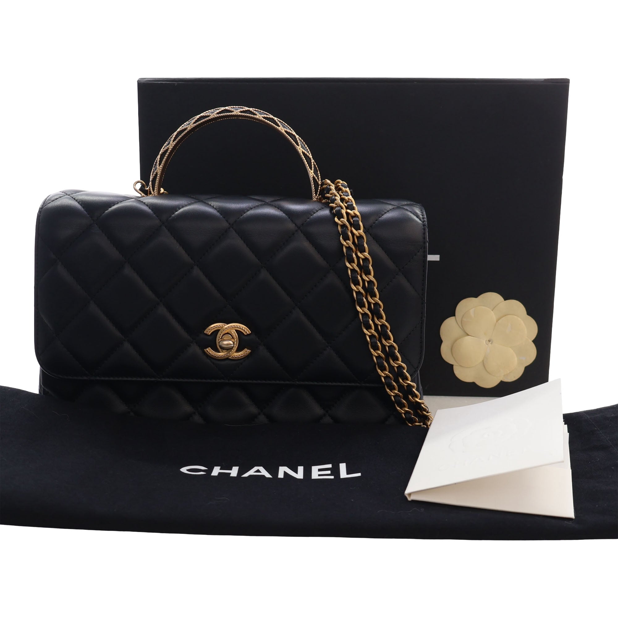 Chanel CC Quilted Lambskin Metal Twist Top Handle Flap - image 15