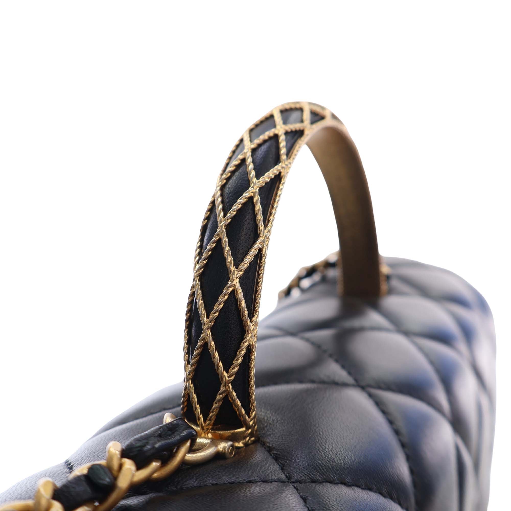Chanel CC Quilted Lambskin Metal Twist Top Handle Flap - image 6