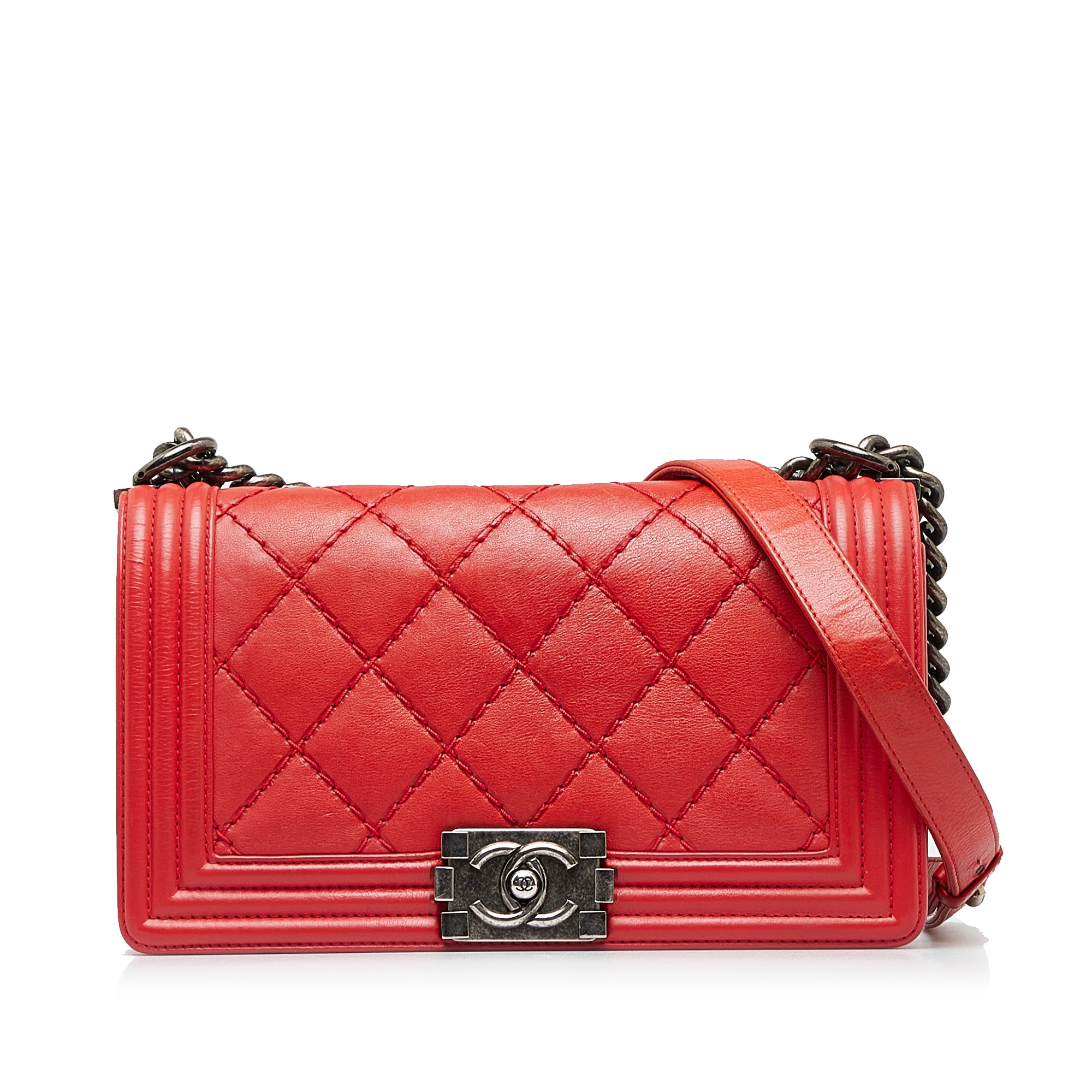 Chanel Old Medium Calfskin Double Stitch Boy Flap - image 11