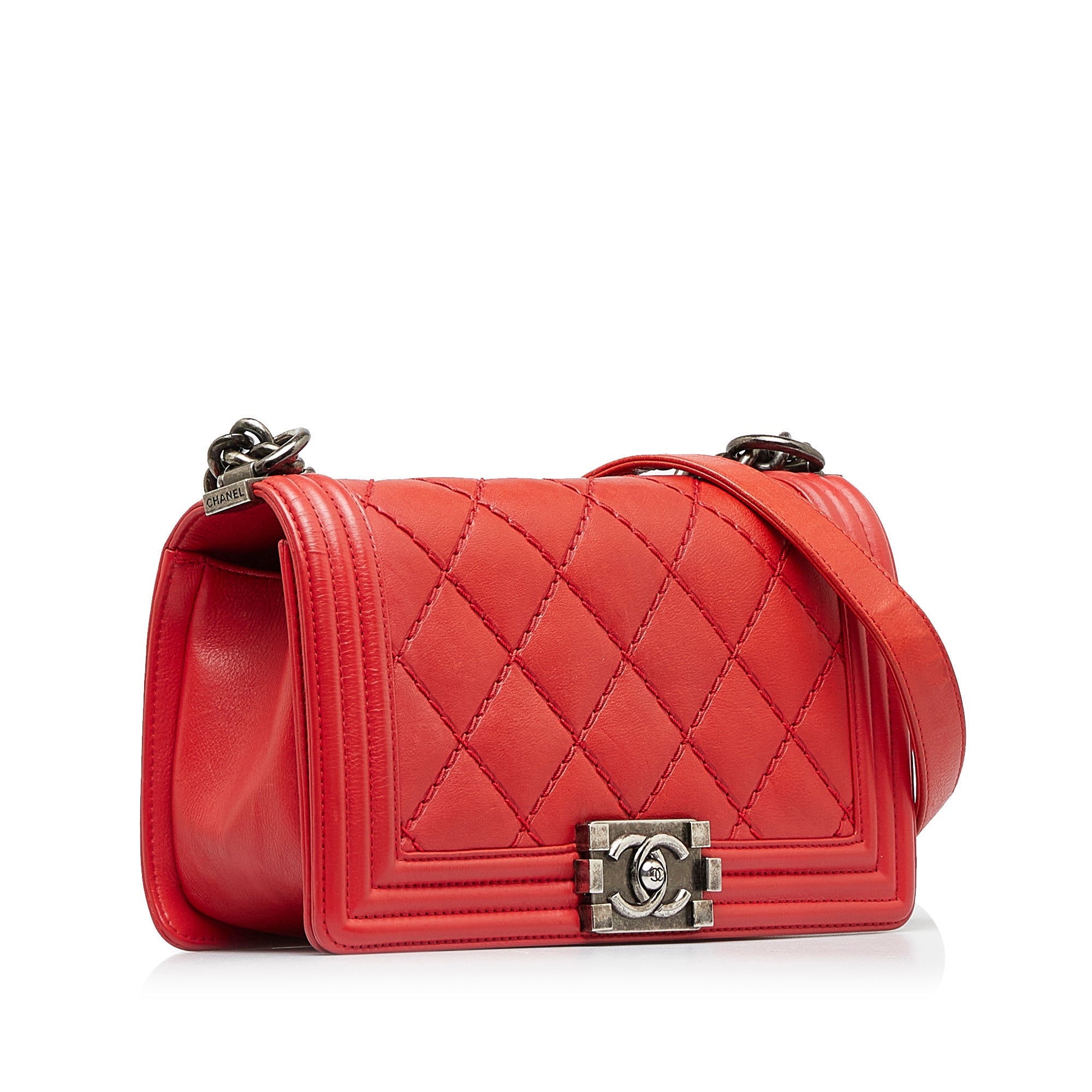 Chanel Old Medium Calfskin Double Stitch Boy Flap - image 8