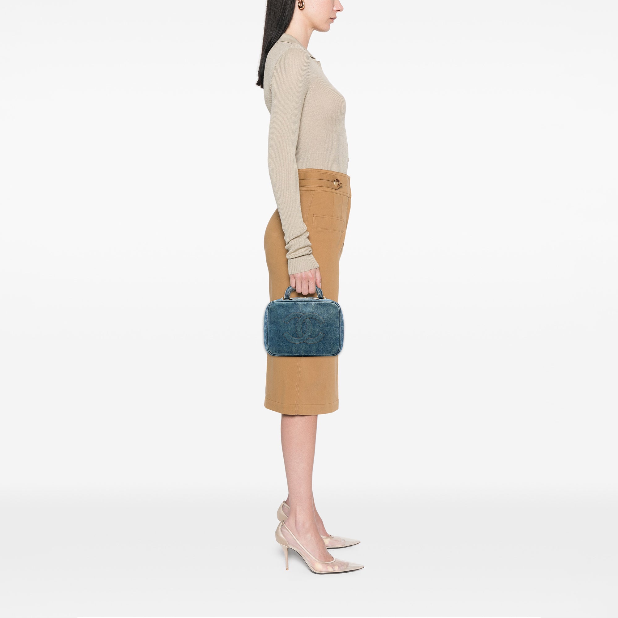 Chanel CC Denim Vanity Bag - image 7