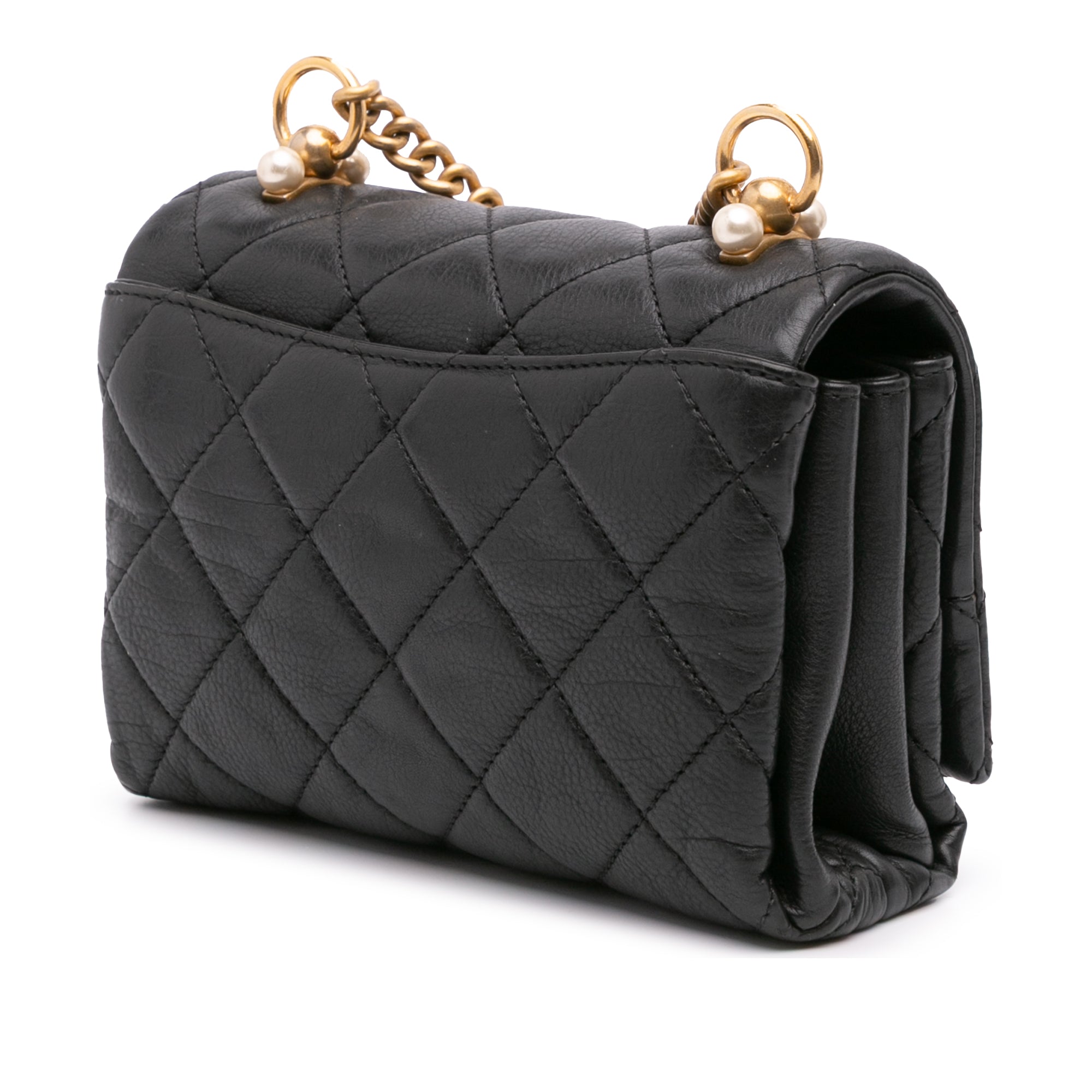 Chanel Mini Quilted Calfskin Pearl CC Accordion Flap - image 2