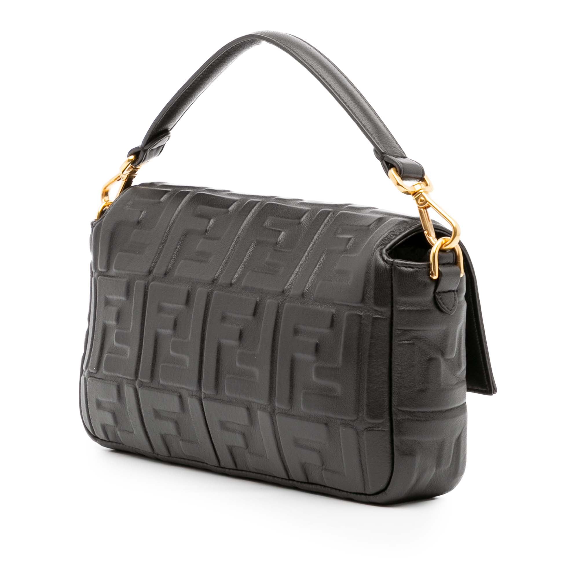 Fendi Zucca Embossed Leather Baguette Satchel - image 2