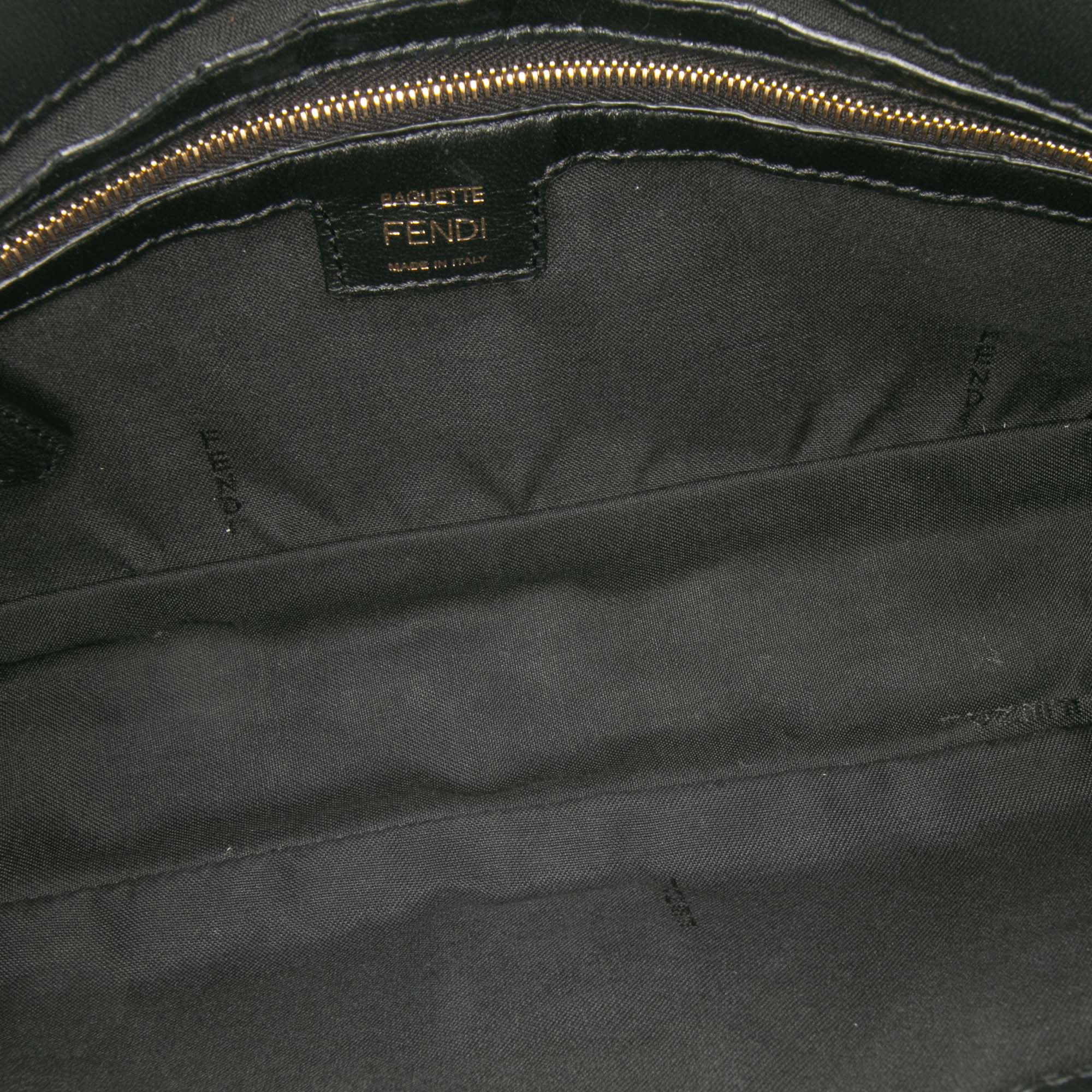 Fendi Zucca Embossed Leather Baguette Satchel - image 4