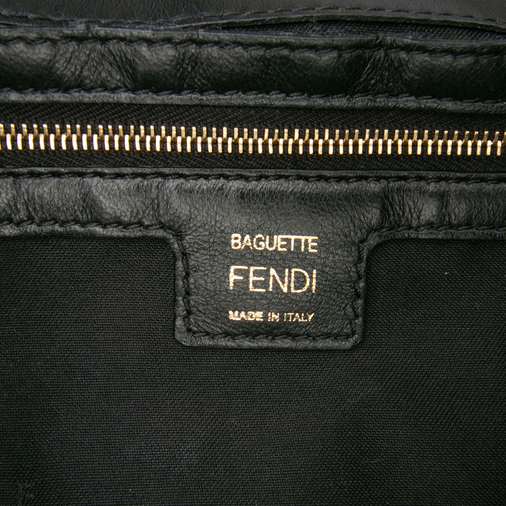 Fendi Zucca Embossed Leather Baguette Satchel - image 5