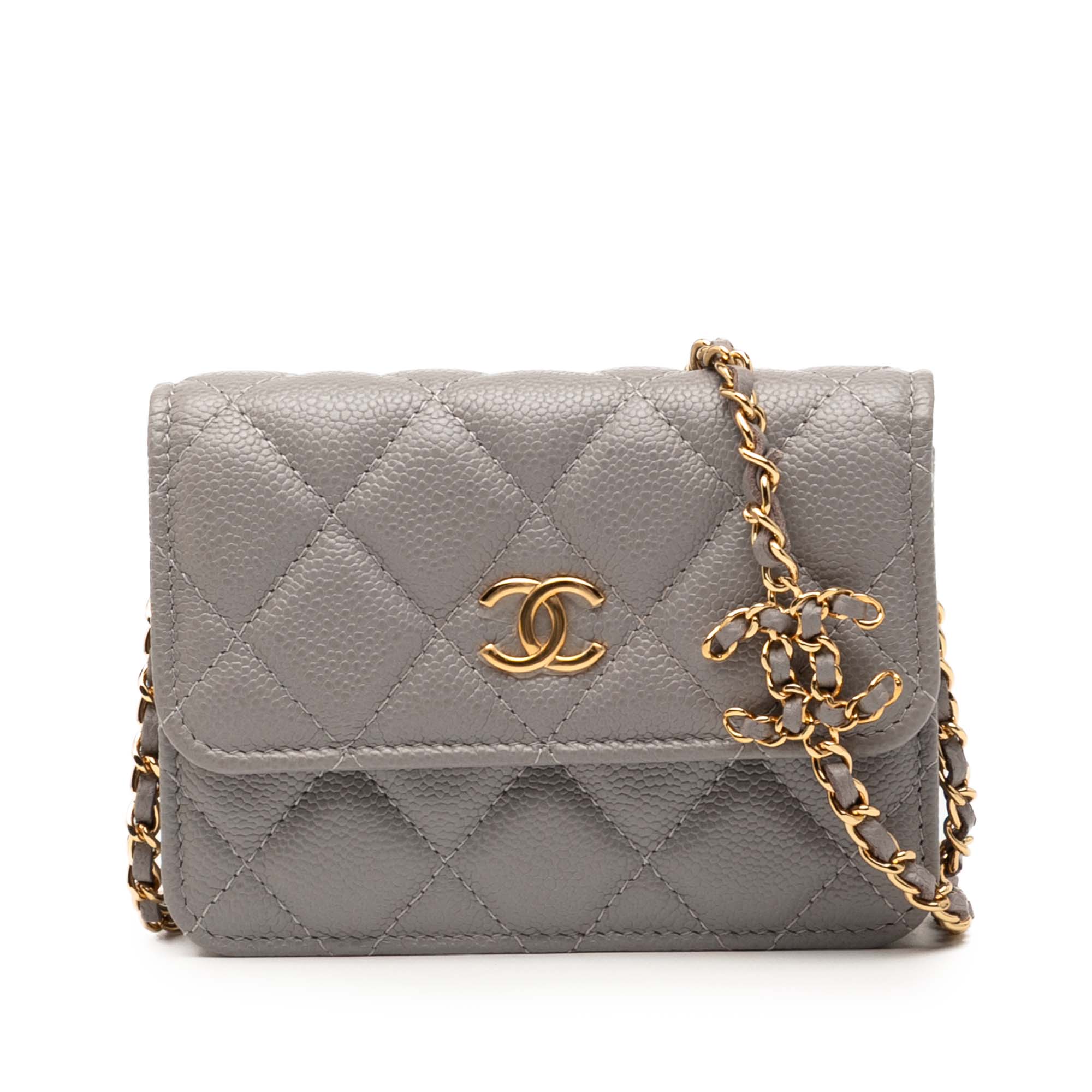Chanel CC Quilted Caviar Miss Coco Clutch With Chain - image 1