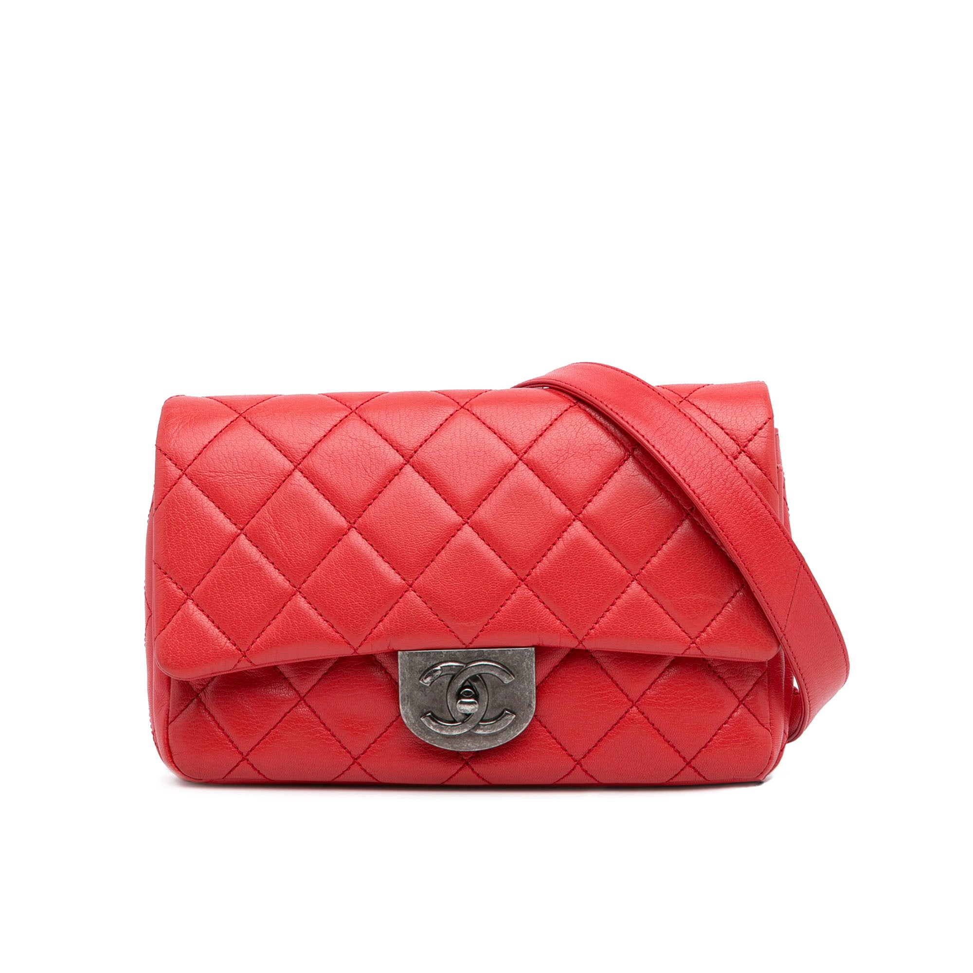 Chanel Small Quilted Goatskin Double Carry Waist Chain Flap - image 1