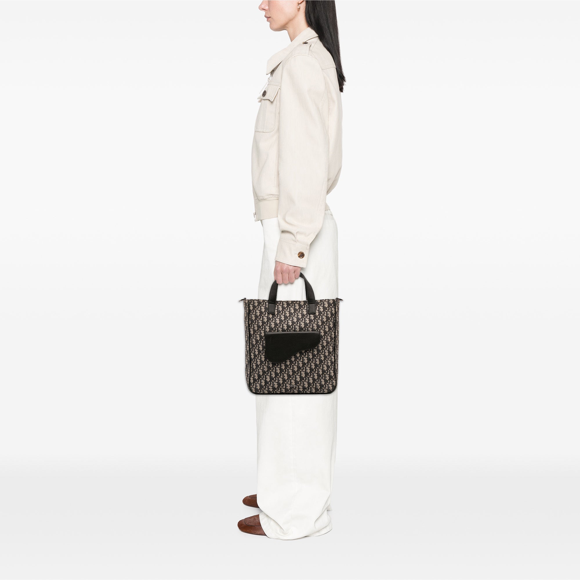 Dior Oblique Canvas and Leather Saddle Tote - image 11