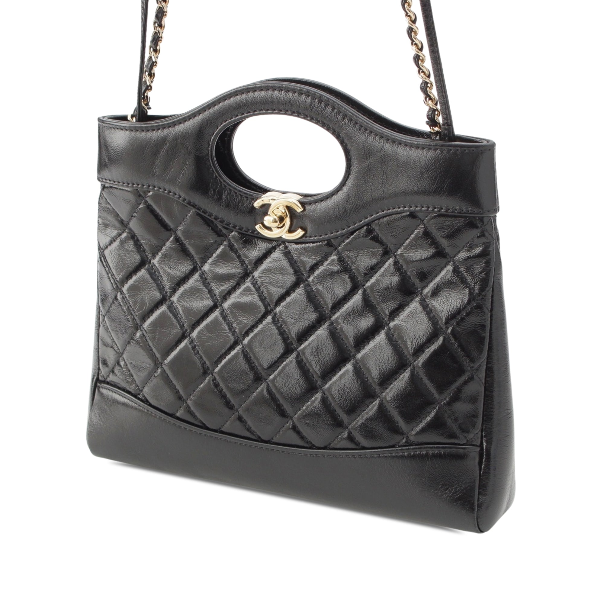 Chanel Mini Quilted Glazed Calfskin 31 Shopping Bag - image 2